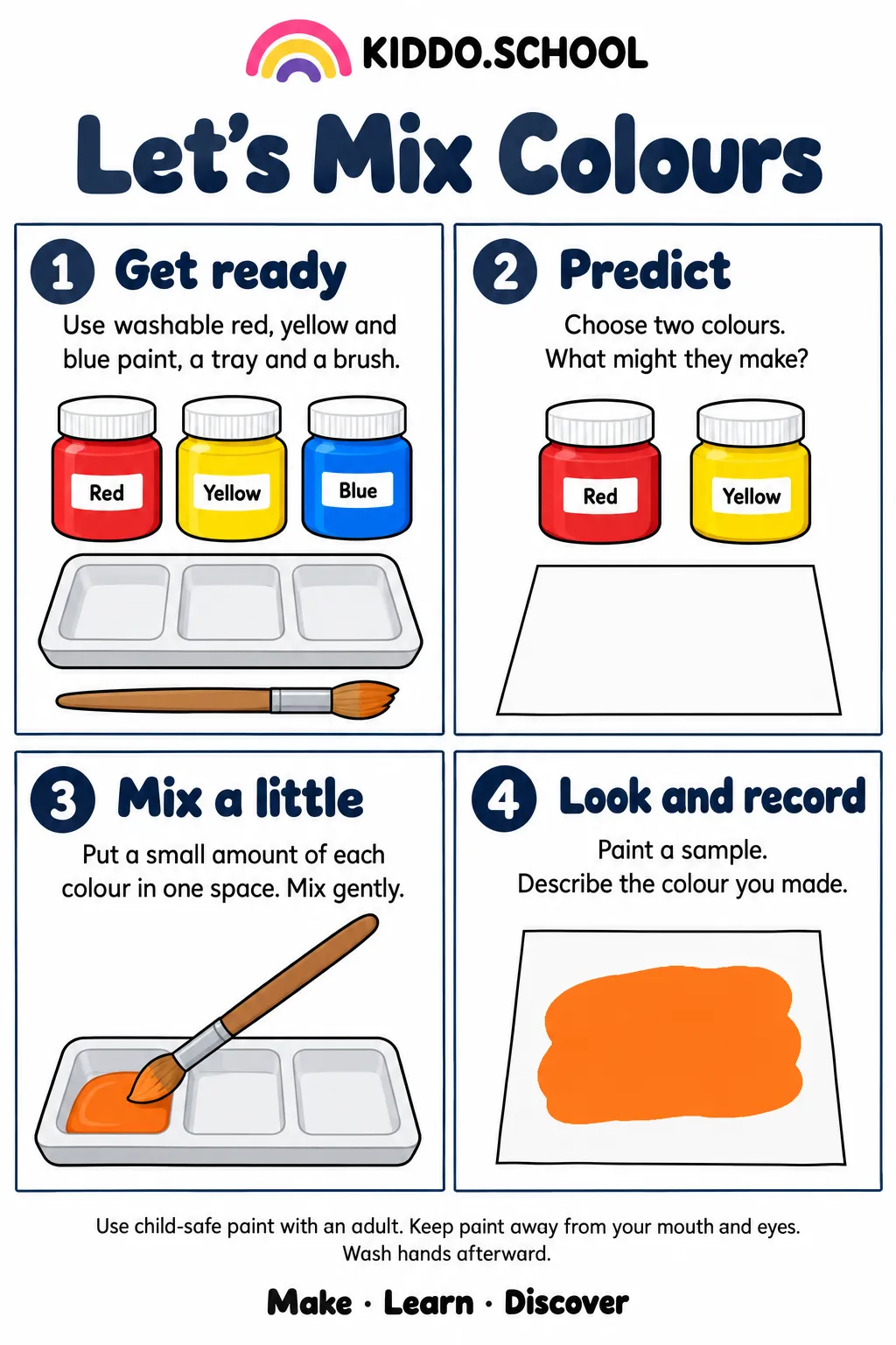 Preview of the how to mix colours drawing sheet