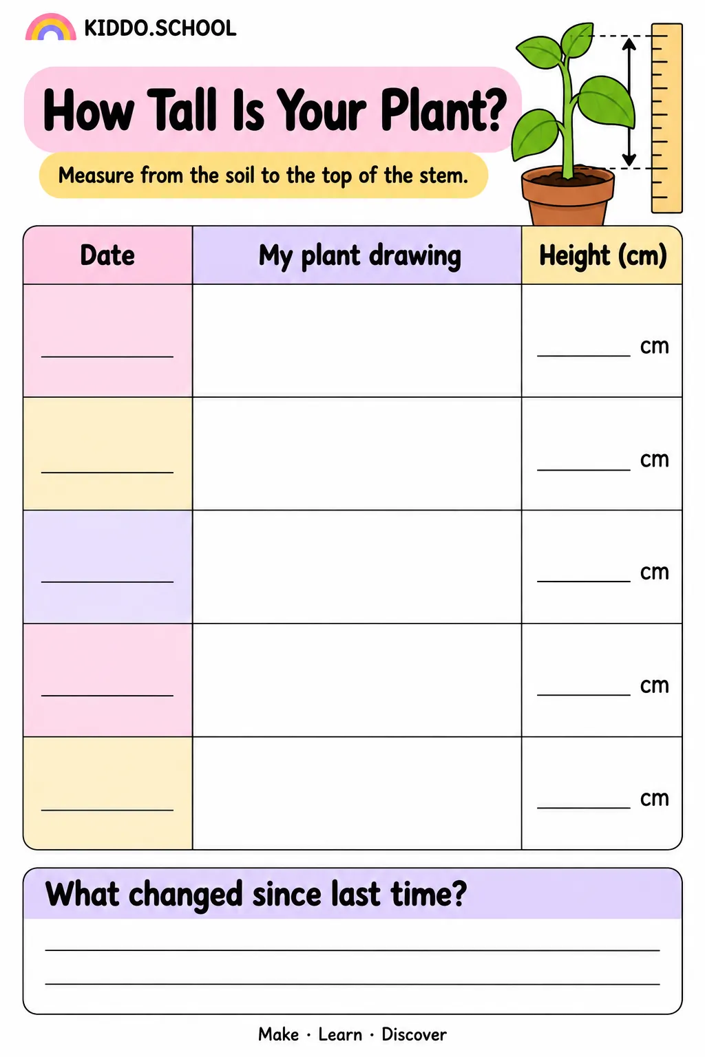Preview of How Tall Is Your Plant?