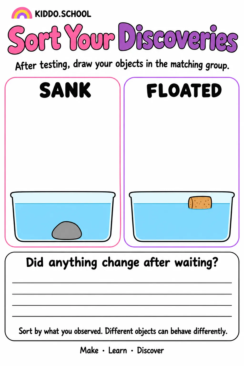 Preview of Sort Your Sink or Float Discoveries