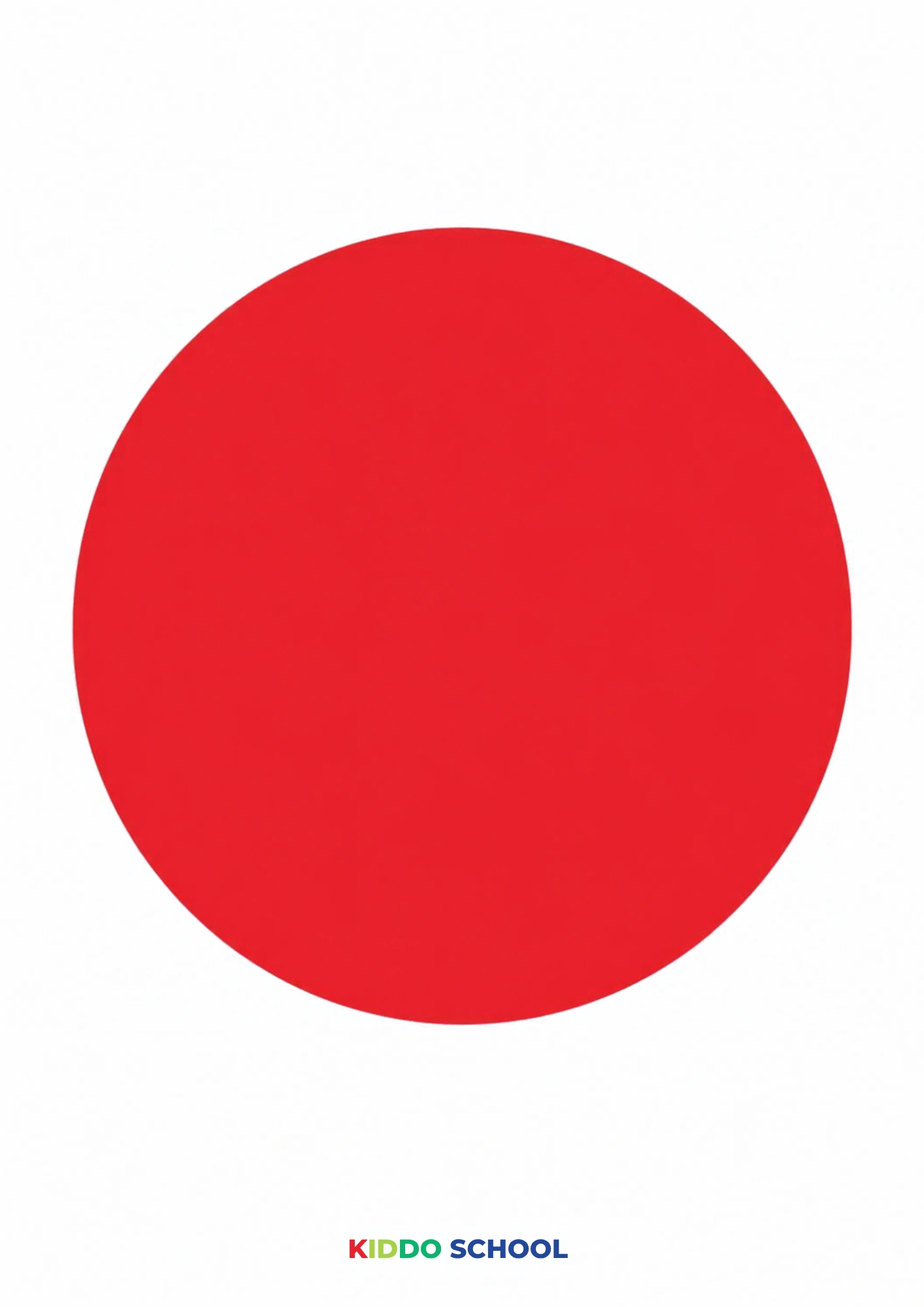 Large red circle visual card for babies