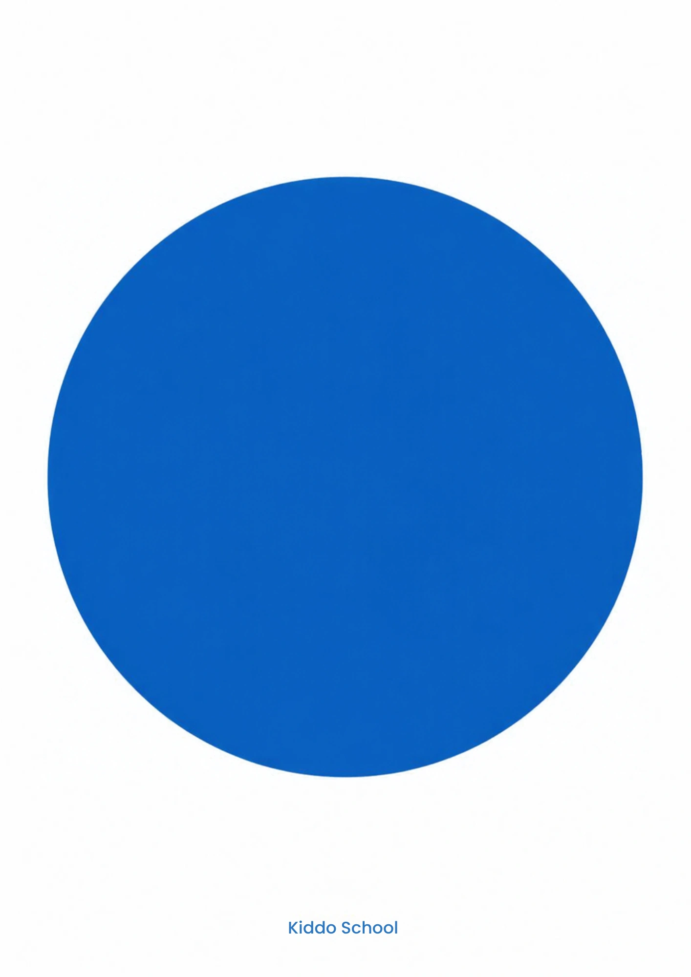 Large blue circle visual card for babies