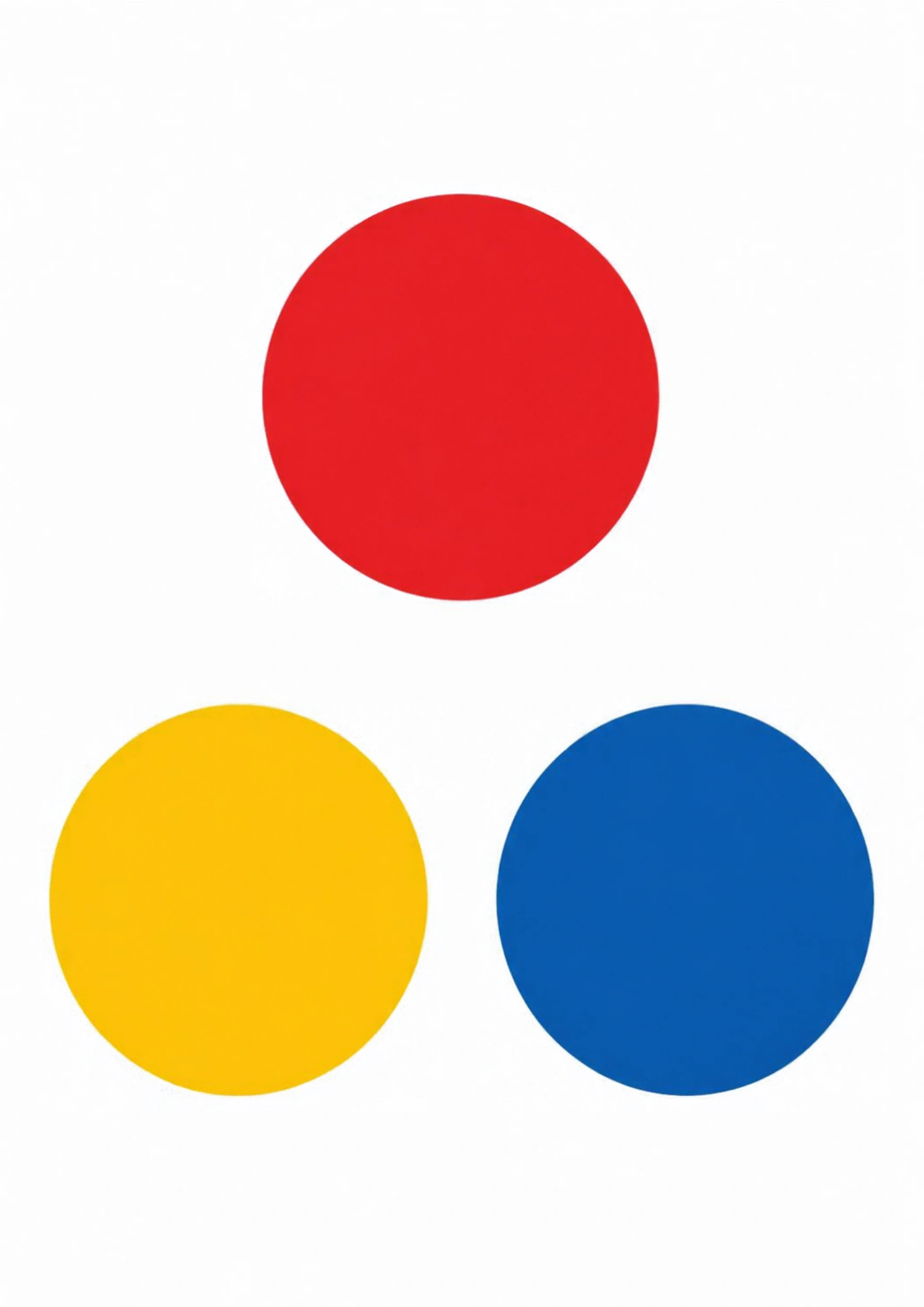 Red yellow and blue color card for babies