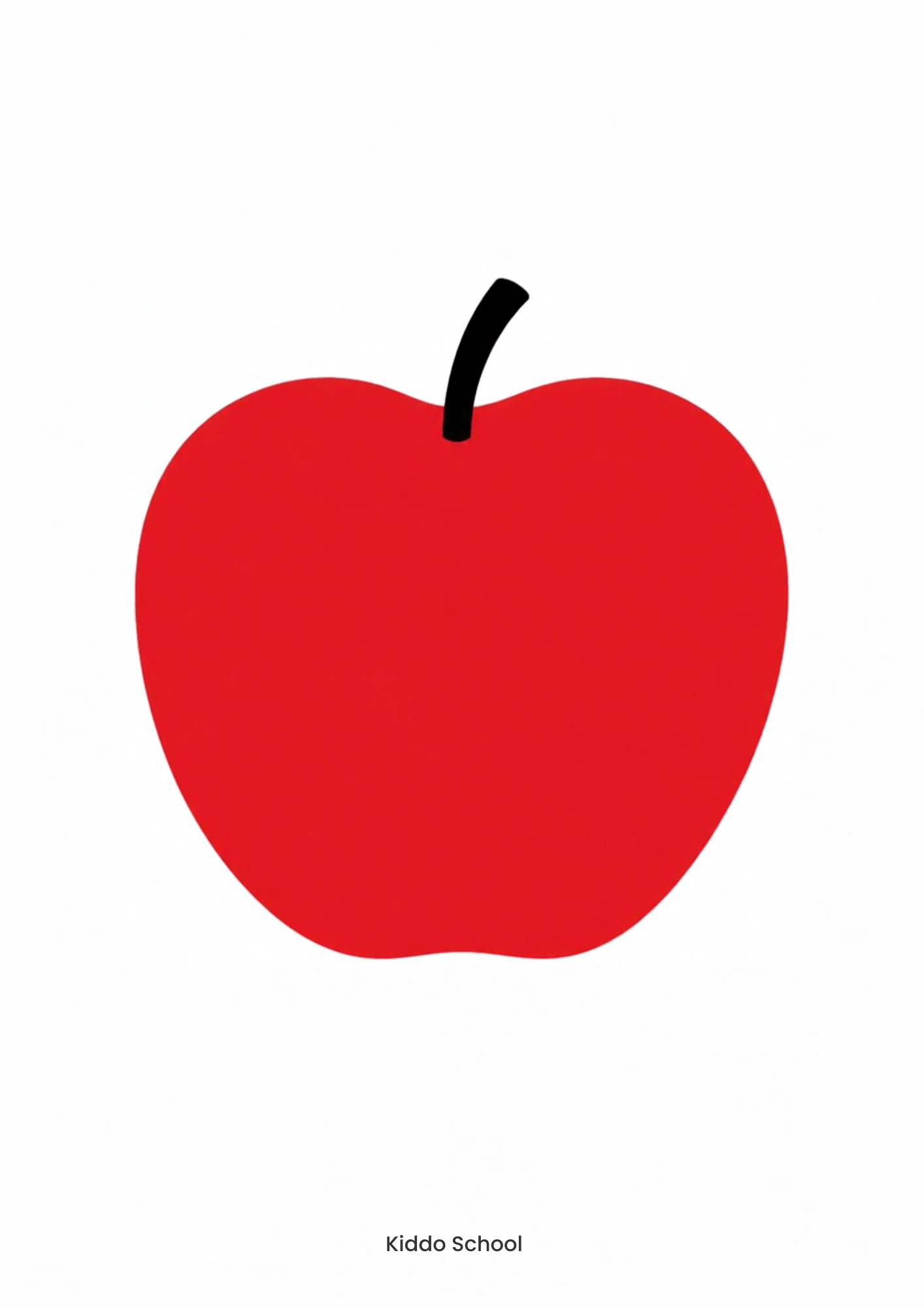 Simple red apple visual card for babies