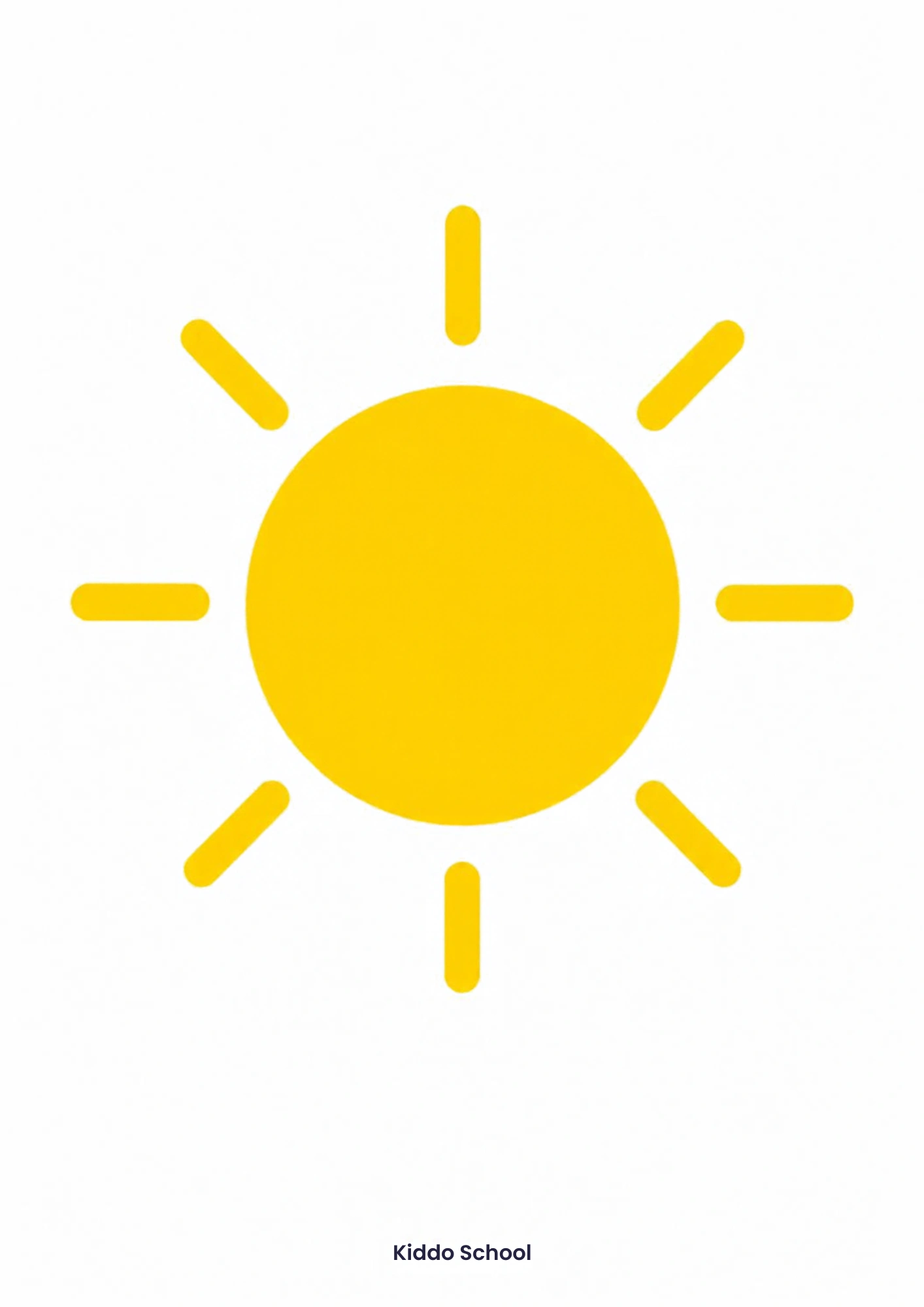 Simple yellow sun visual card for babies
