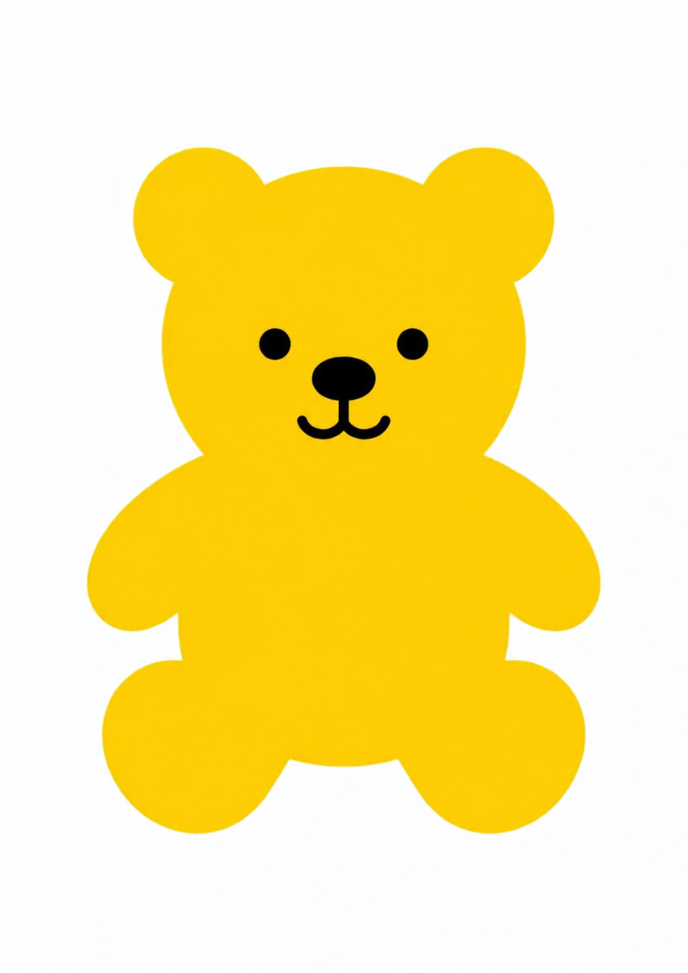 Simple teddy bear visual card for babies