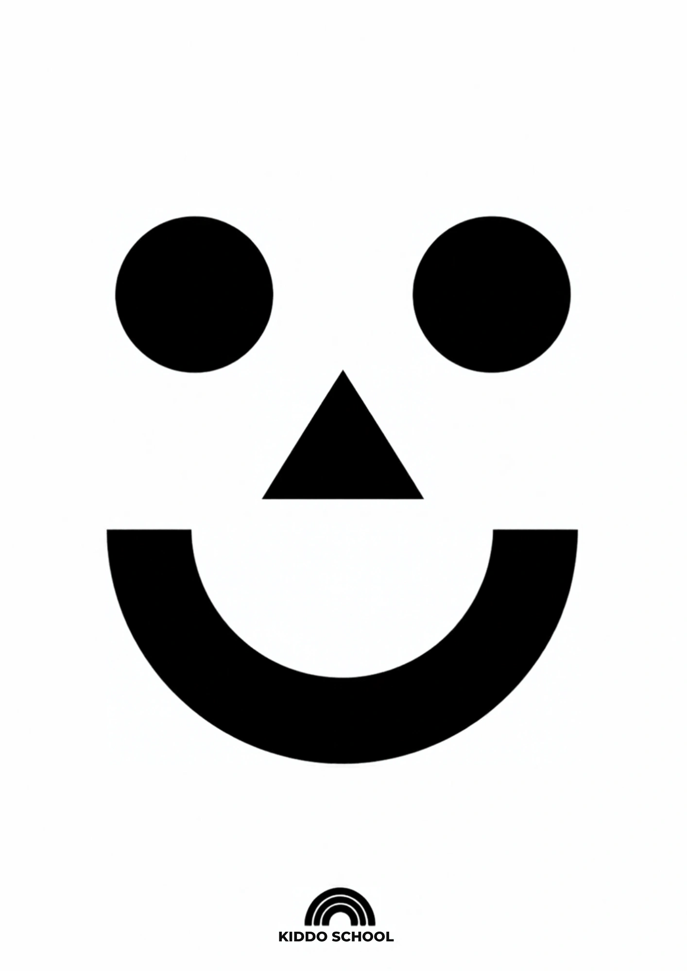 High-contrast symmetrical face pattern for babies