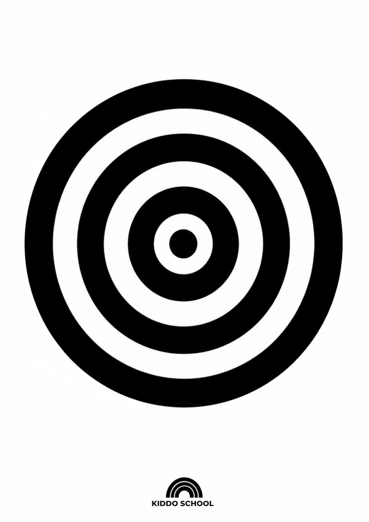 Black and white concentric circles card for babies