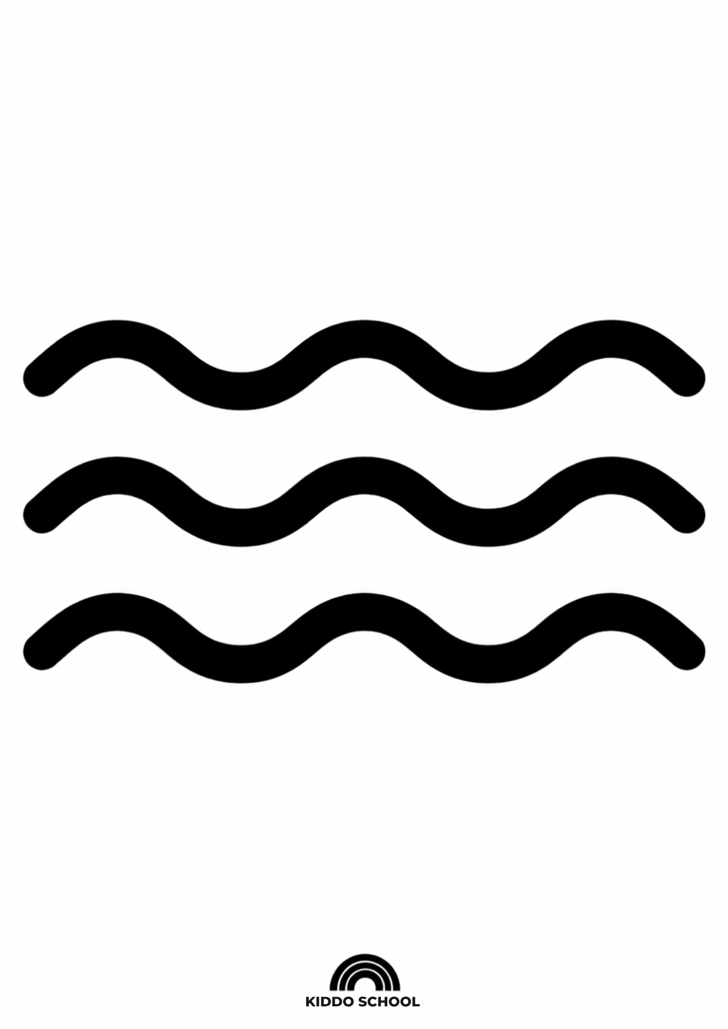 Black and white wavy line card for babies