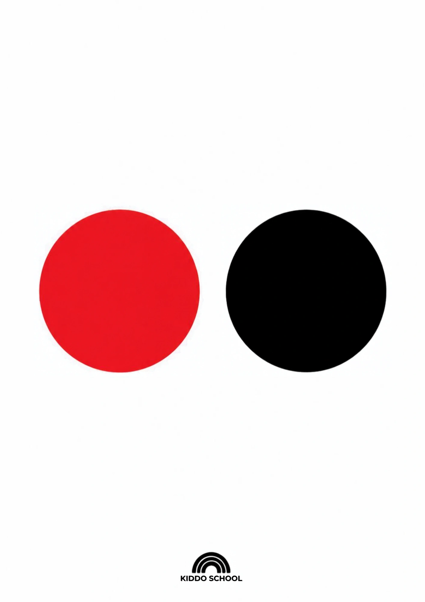 Red and black high-contrast visual card for babies
