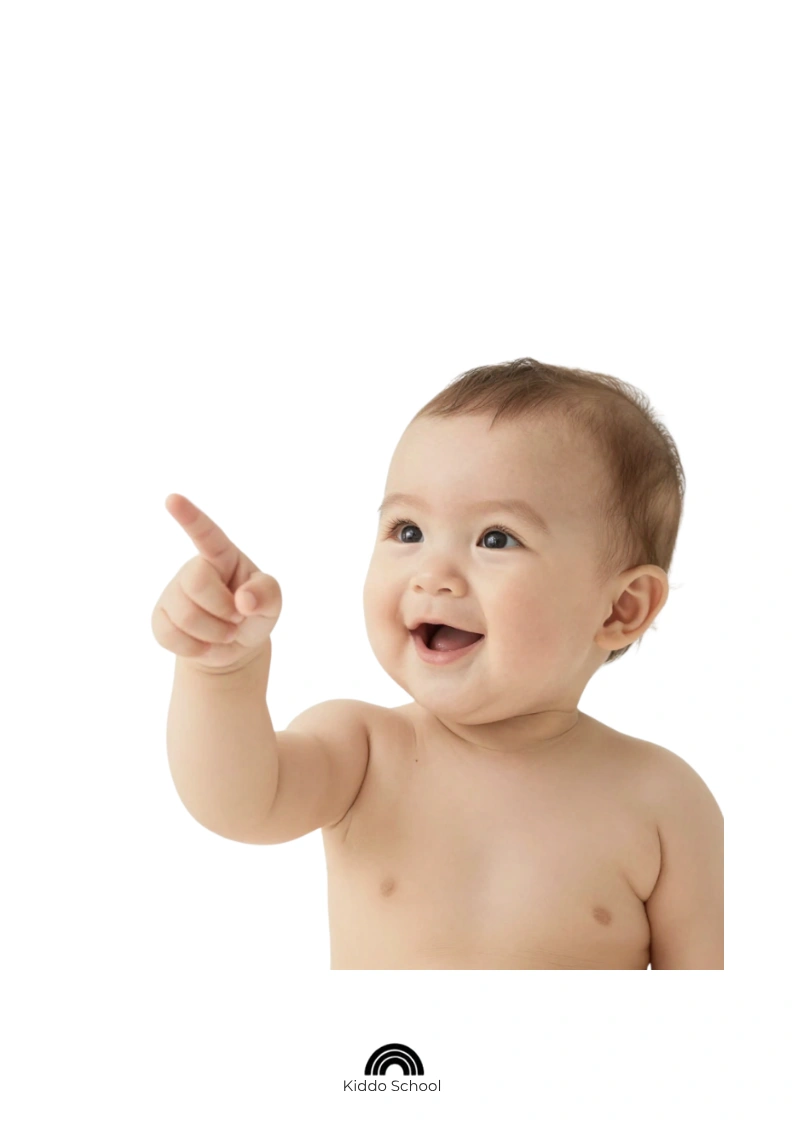 Baby pointing with an index finger