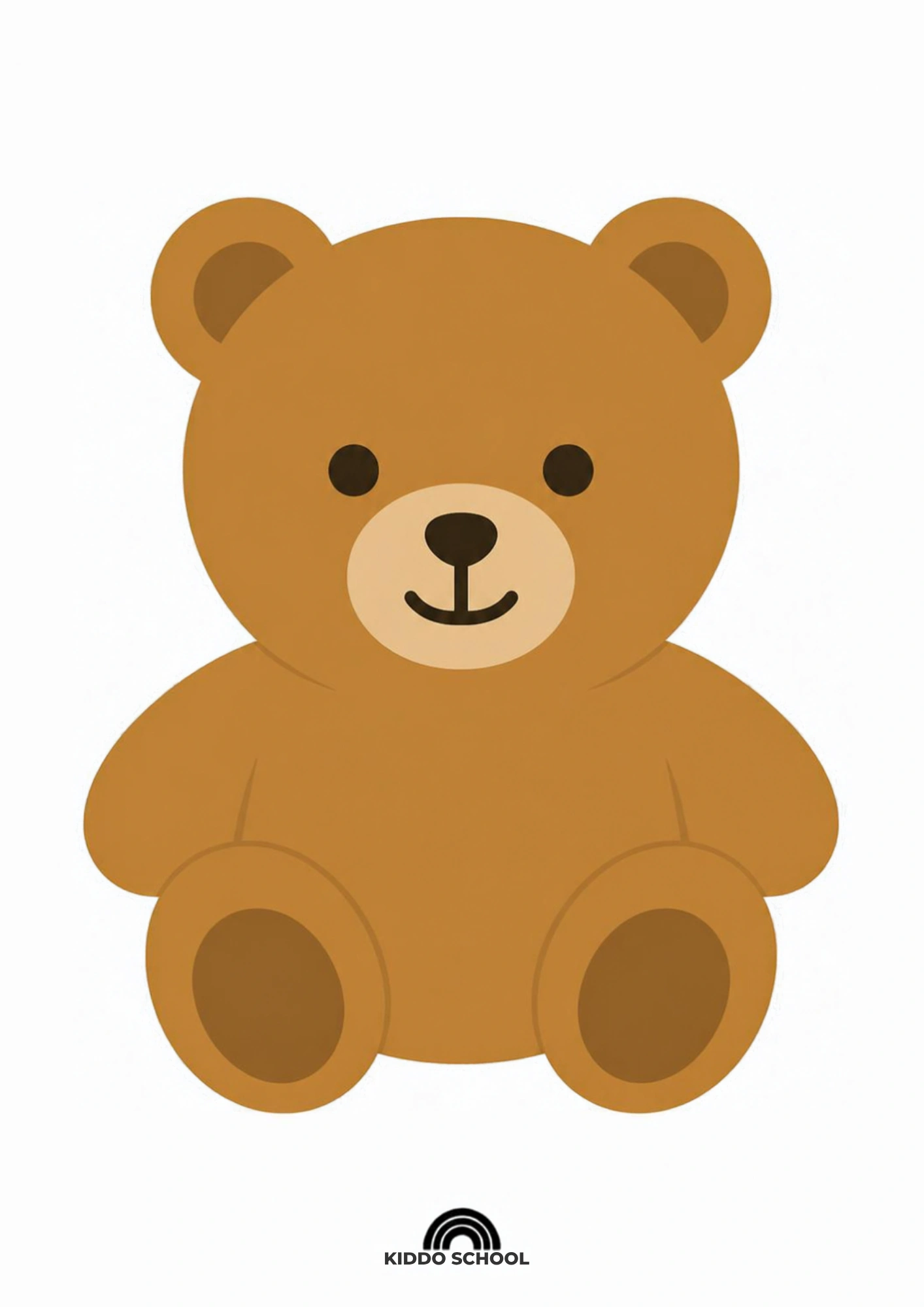 Simple teddy bear flashcard for babies