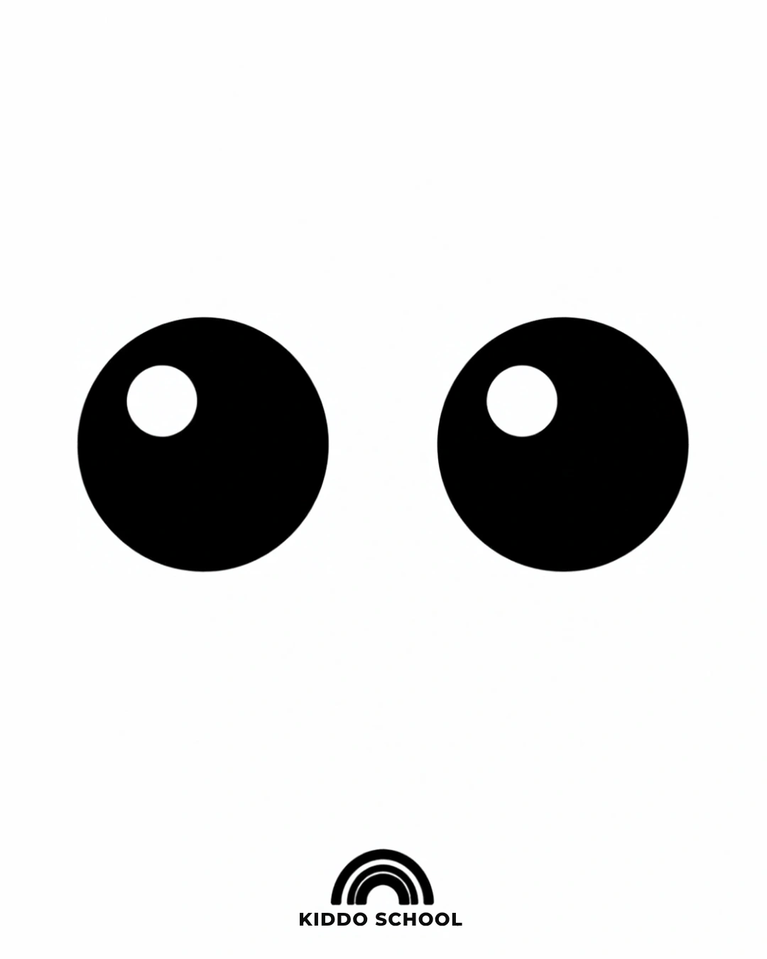 Black and white high-contrast eyes card for newborns