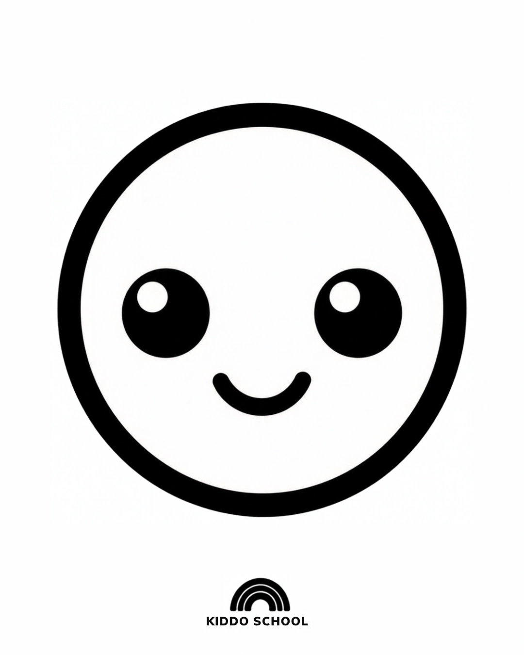 Black and white high-contrast smiling face card for newborns