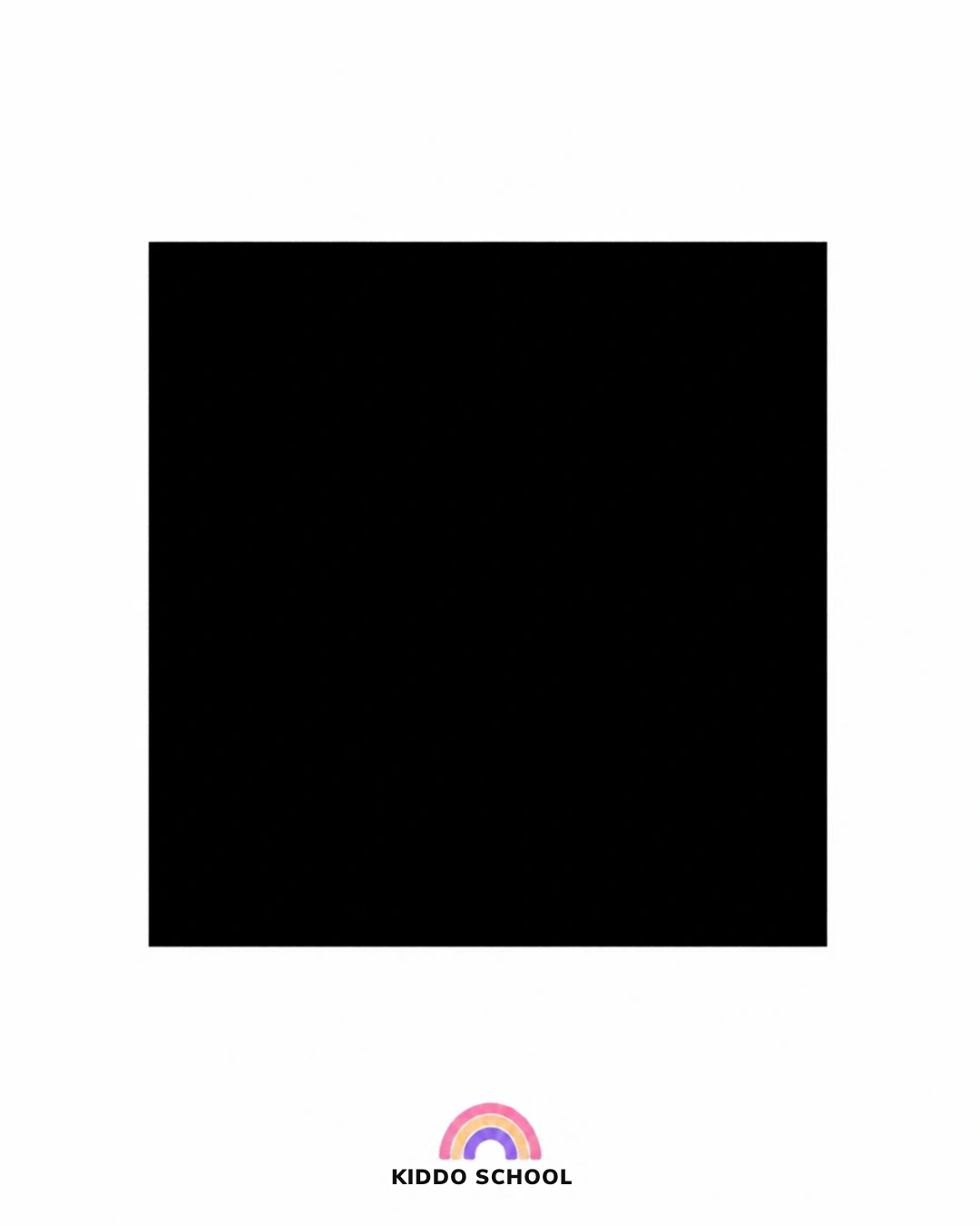 Black and white high-contrast square card for newborns