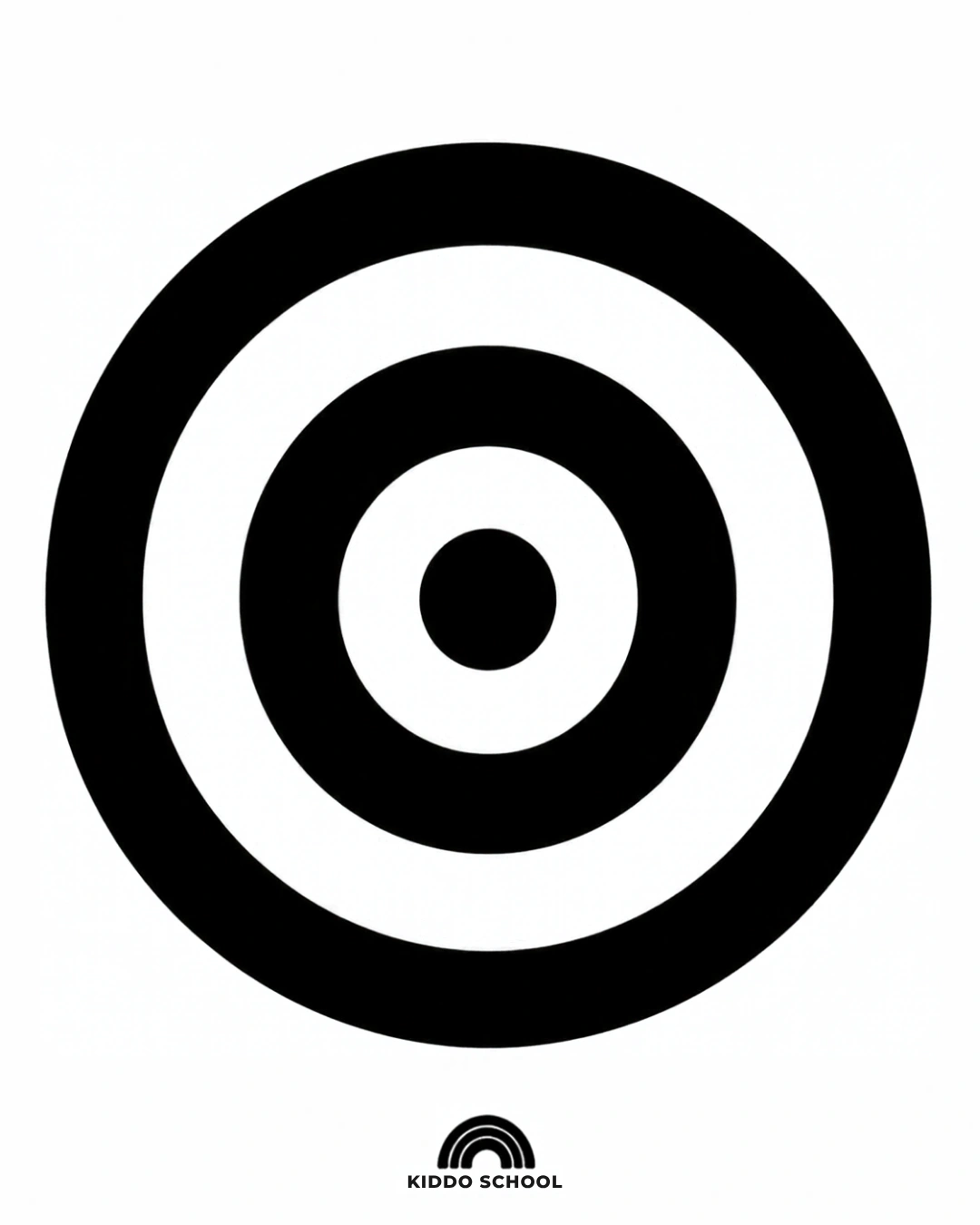 Black and white bullseye target card for newborns