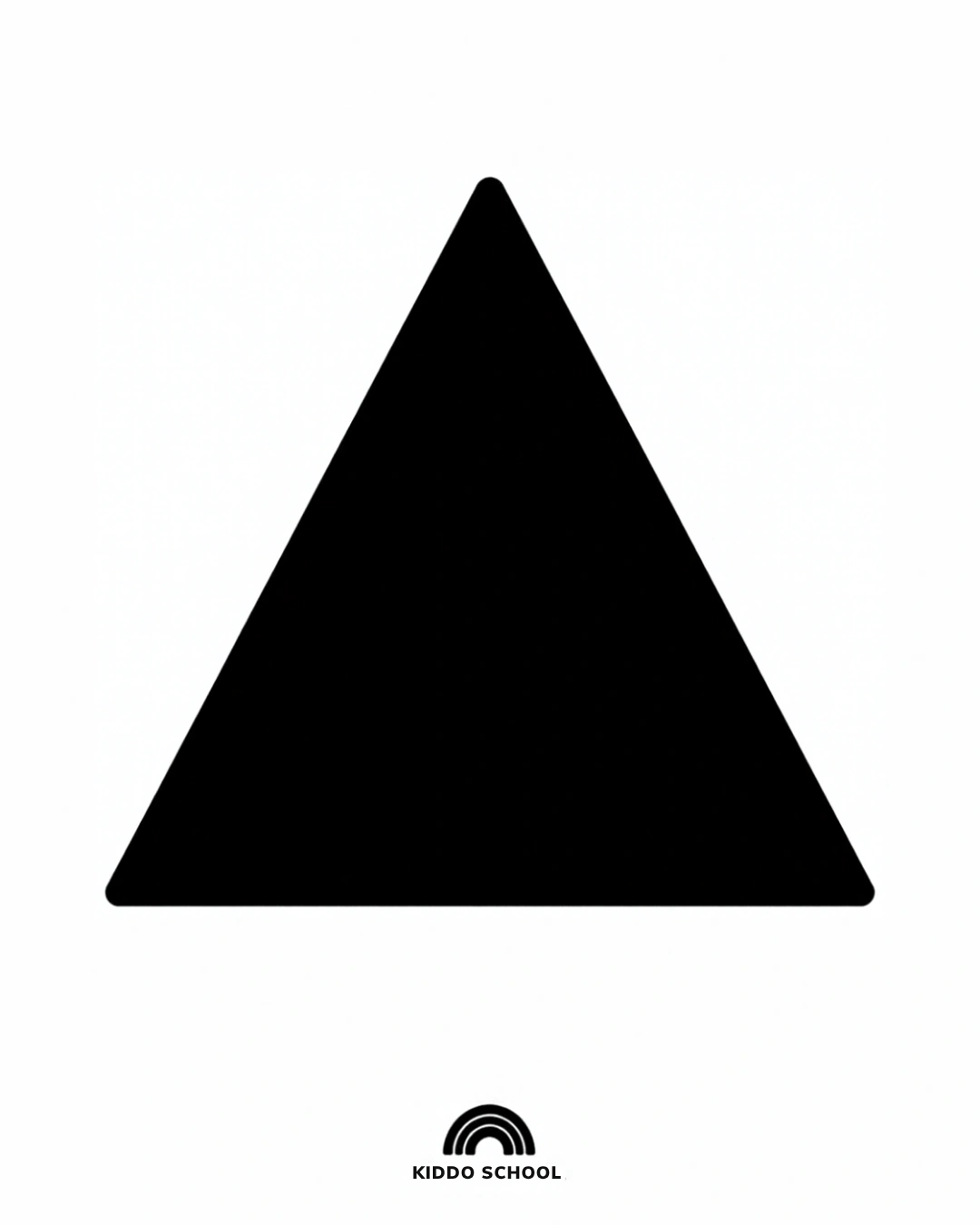 Black and white high-contrast triangle card for newborns