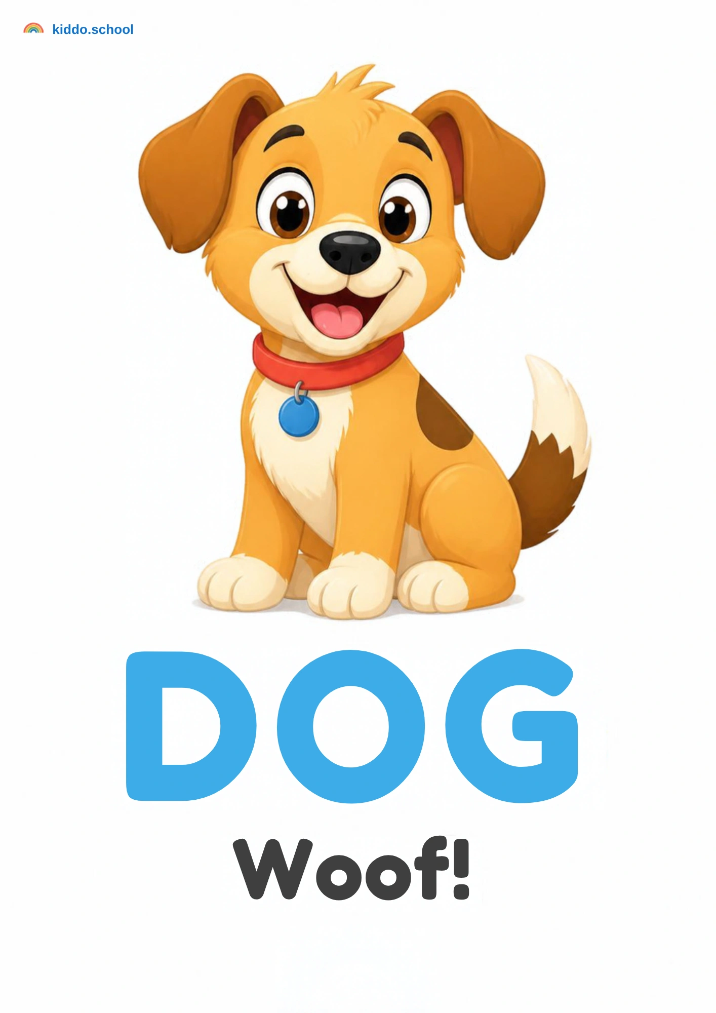 A dog saying woof for a toddler animal sounds activity
