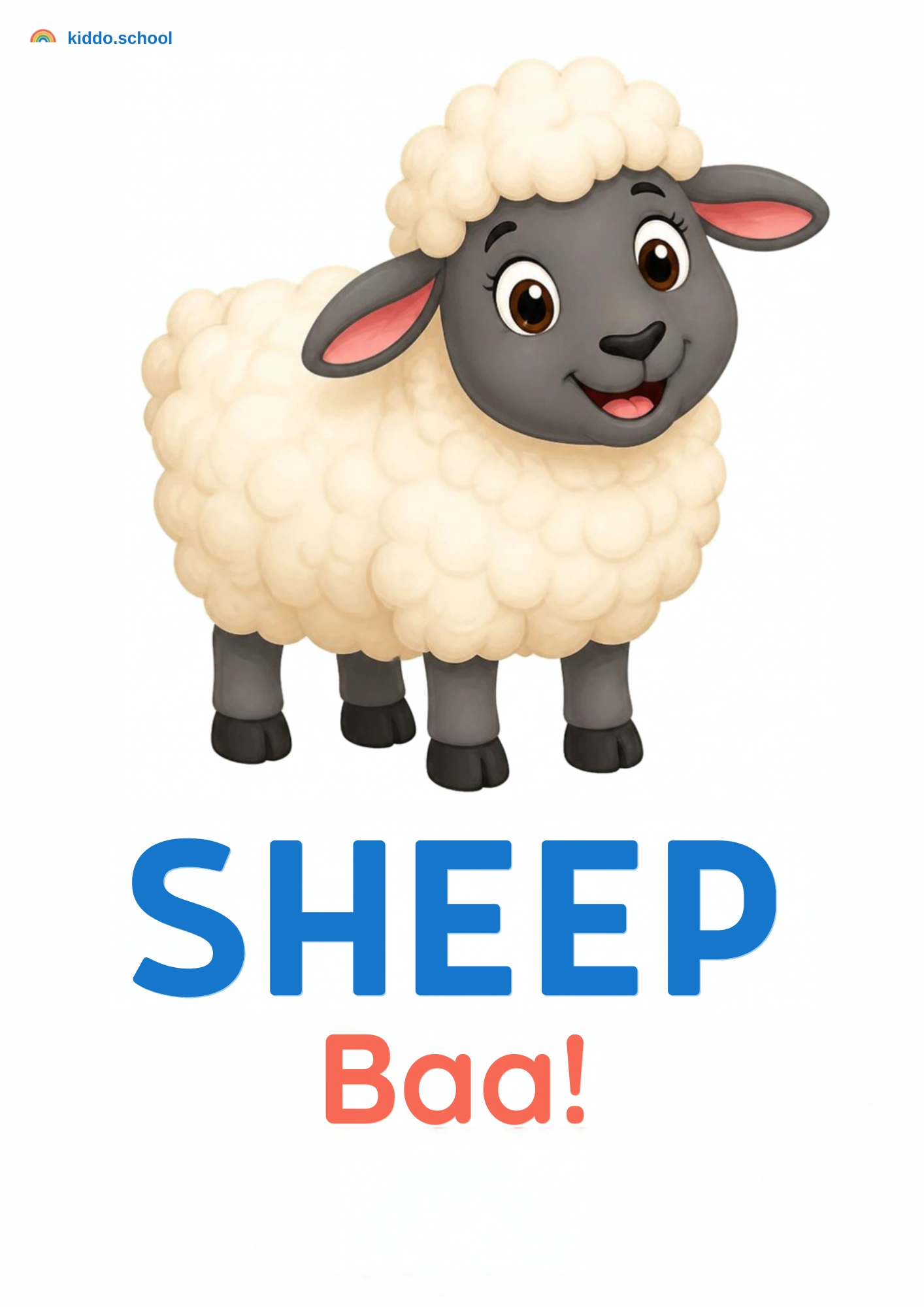 A sheep saying baa for a toddler animal sounds activity
