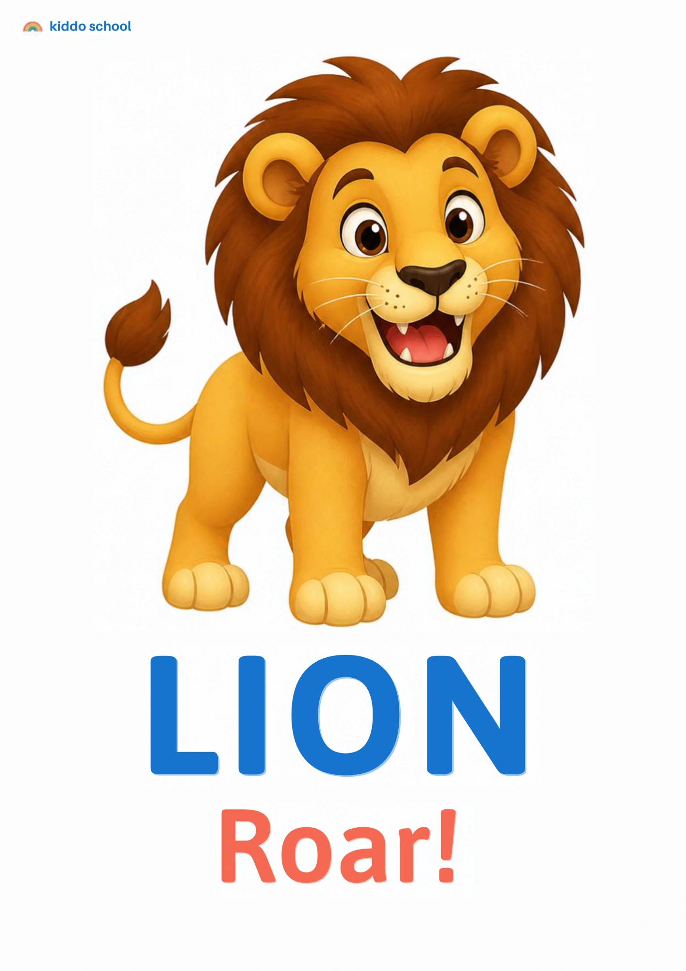 A lion saying roar for a toddler animal sounds activity