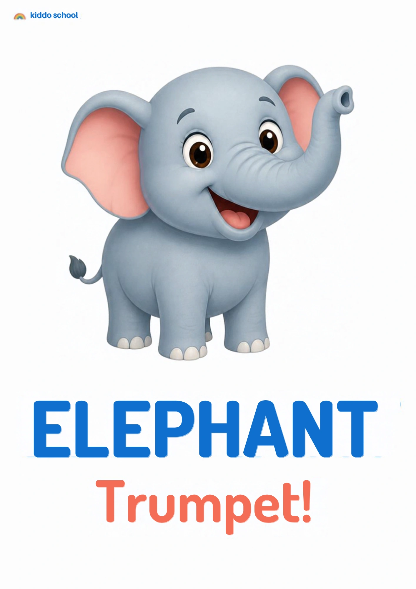 An elephant trumpeting for a toddler animal sounds activity