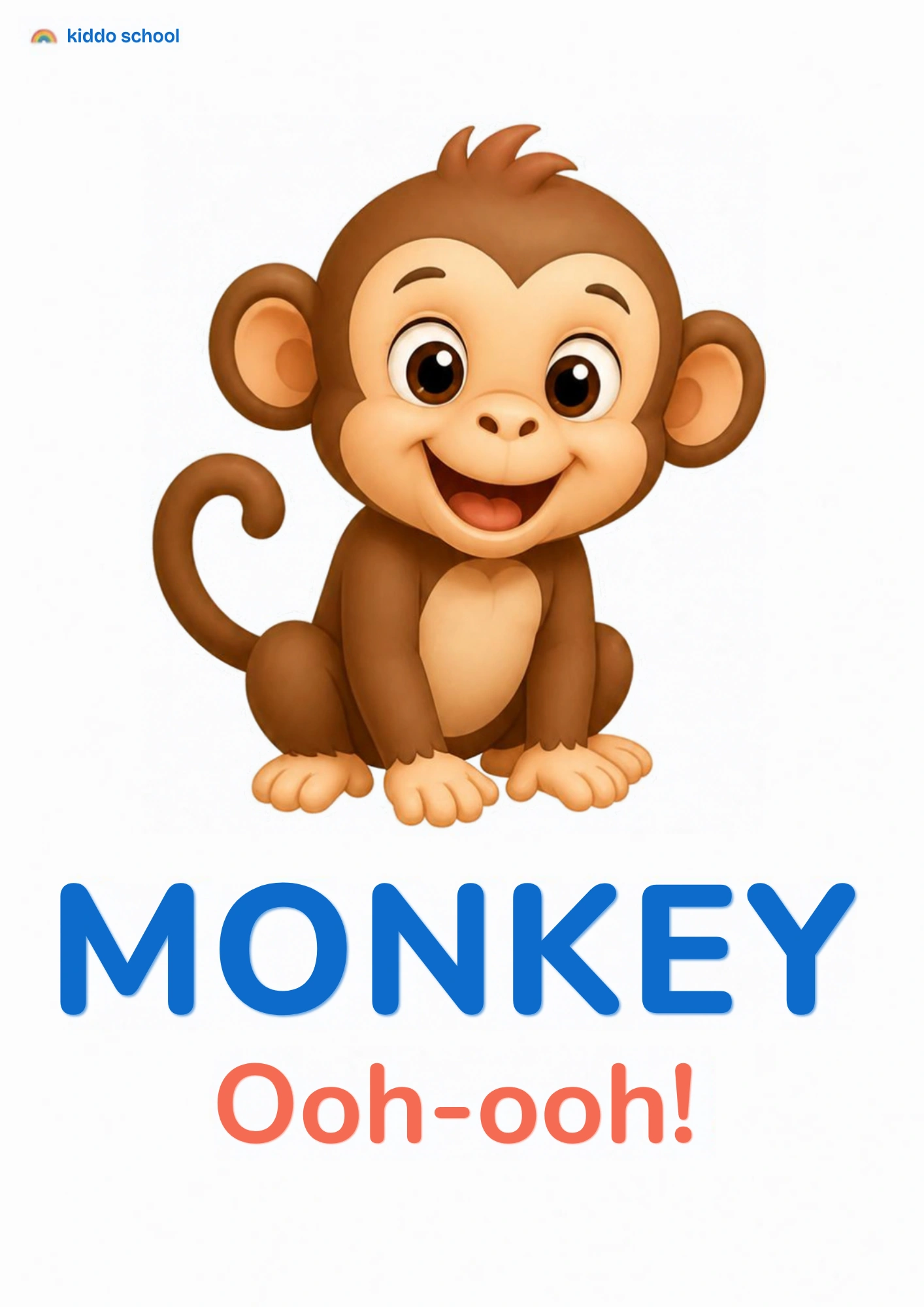 A monkey saying ooh-ooh for a toddler animal sounds activity