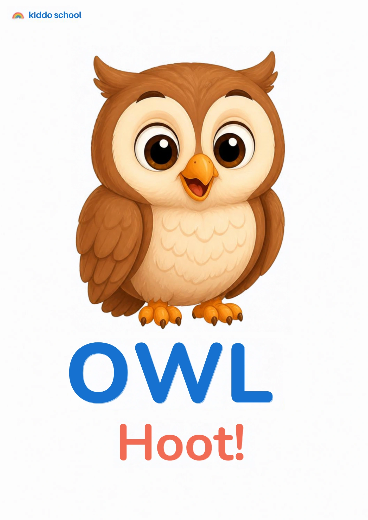 An owl saying hoot for a toddler animal sounds activity