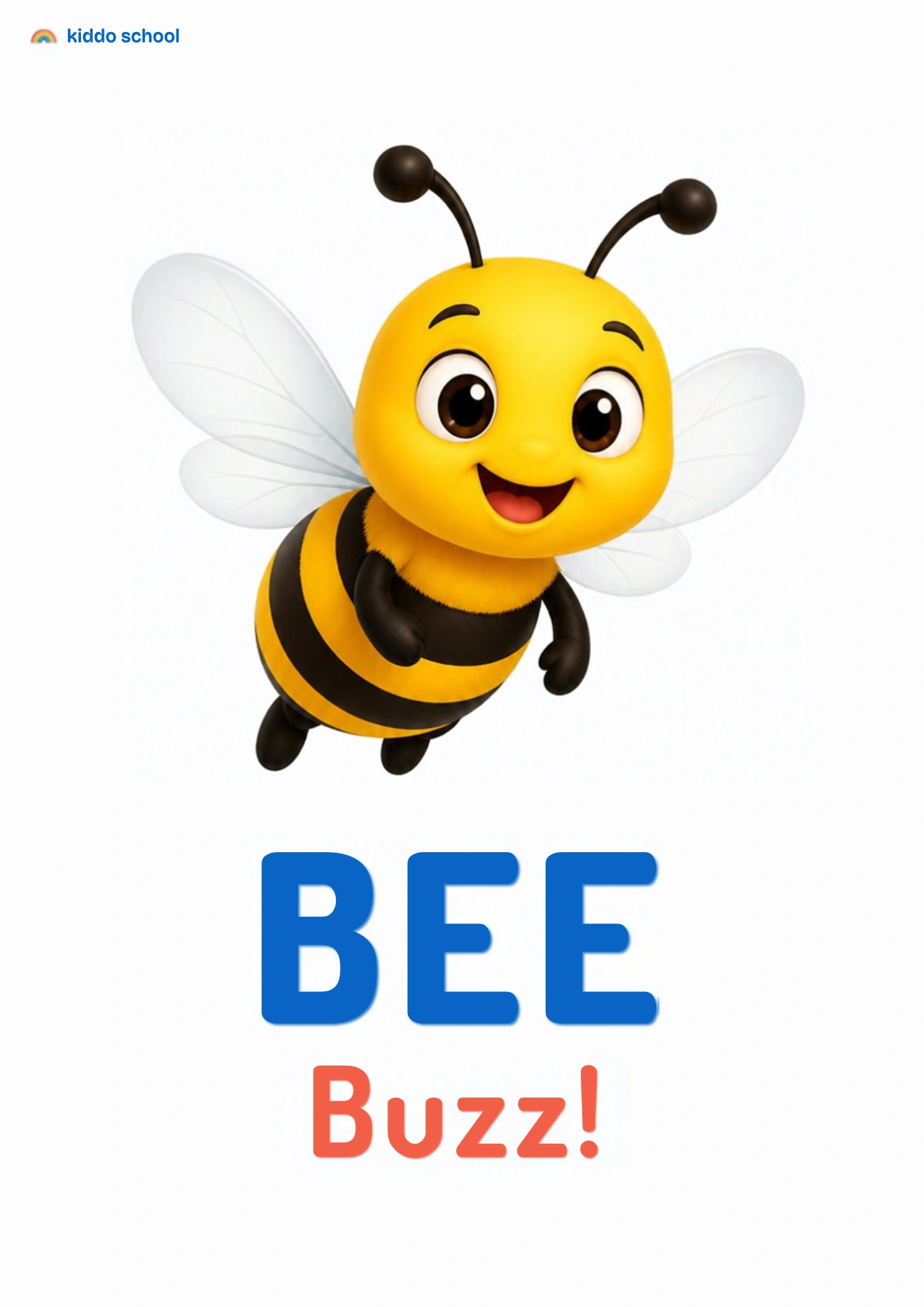 A bee saying buzz for a toddler animal sounds activity