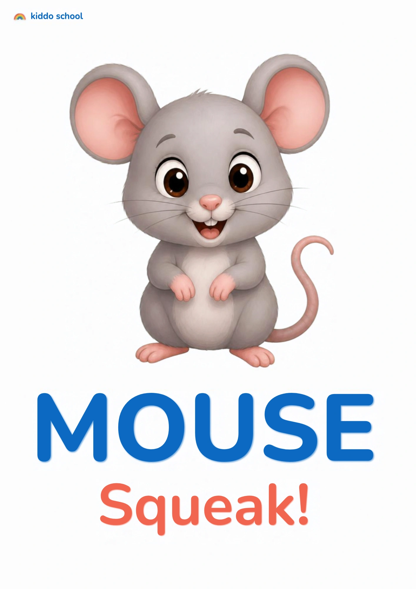 A mouse saying squeak for a toddler animal sounds activity