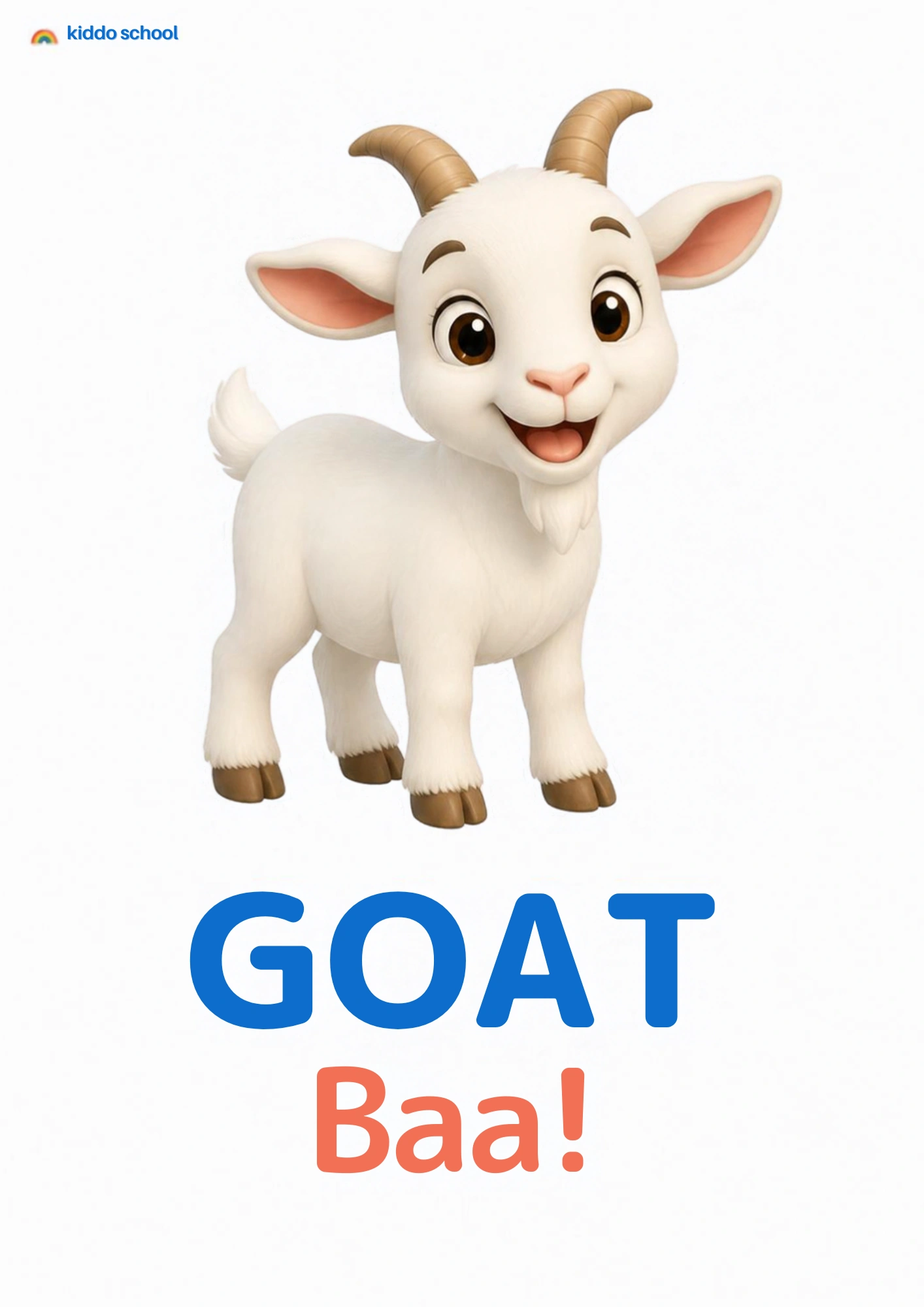 A goat saying baa for a toddler animal sounds activity
