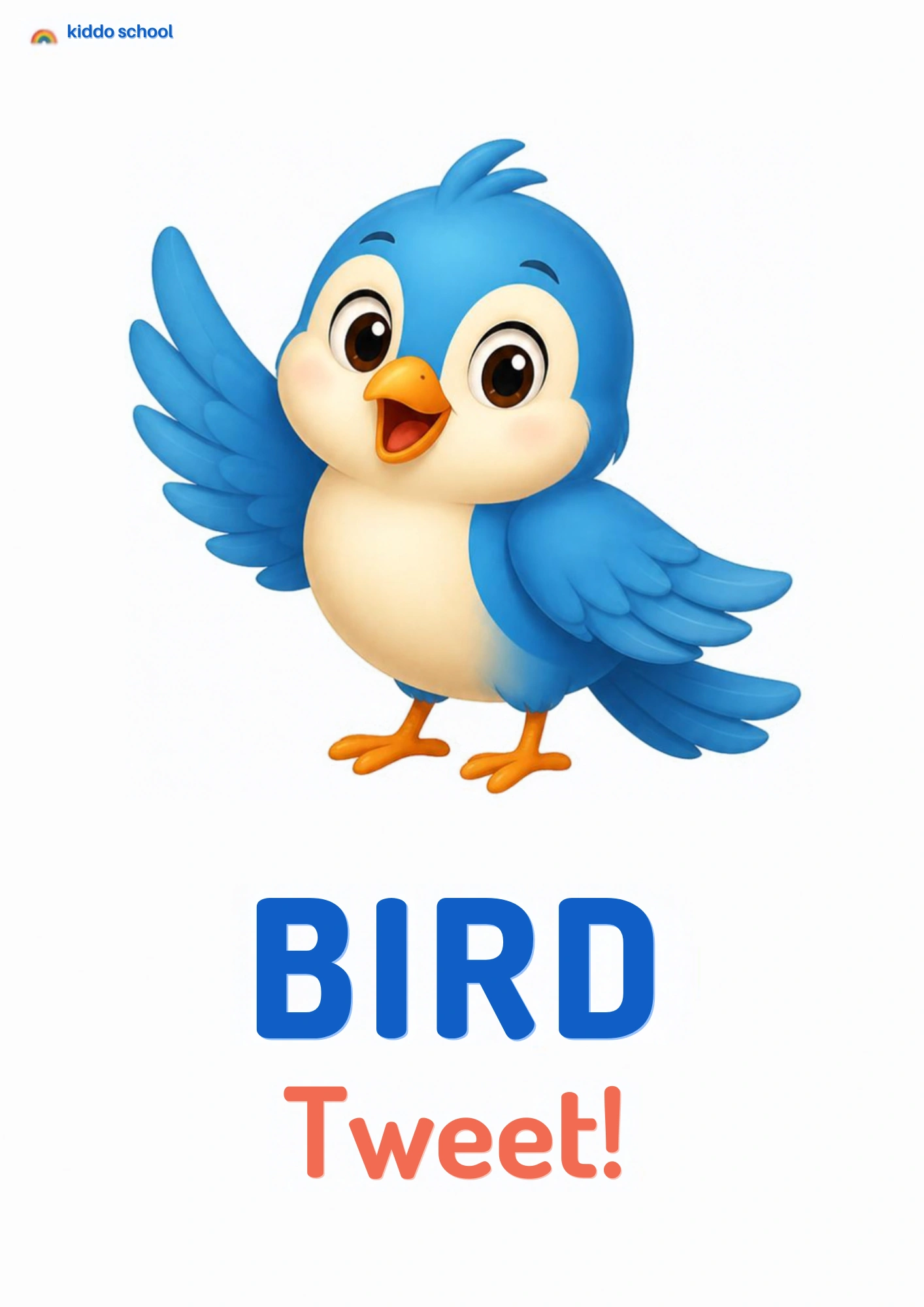 A bird saying tweet for a toddler animal sounds activity