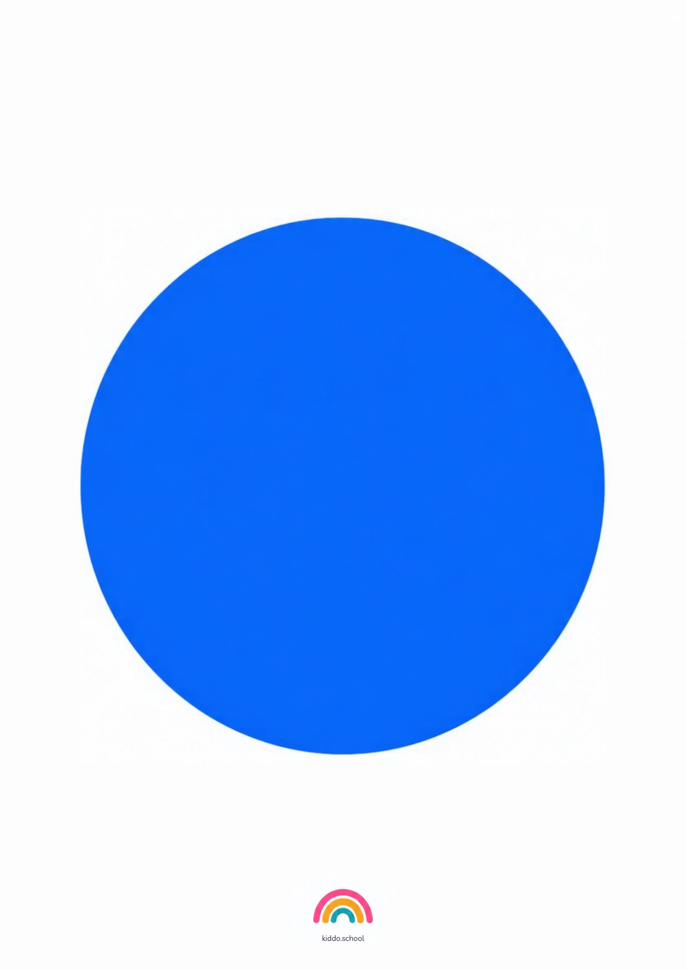 Blue color learning card for toddlers