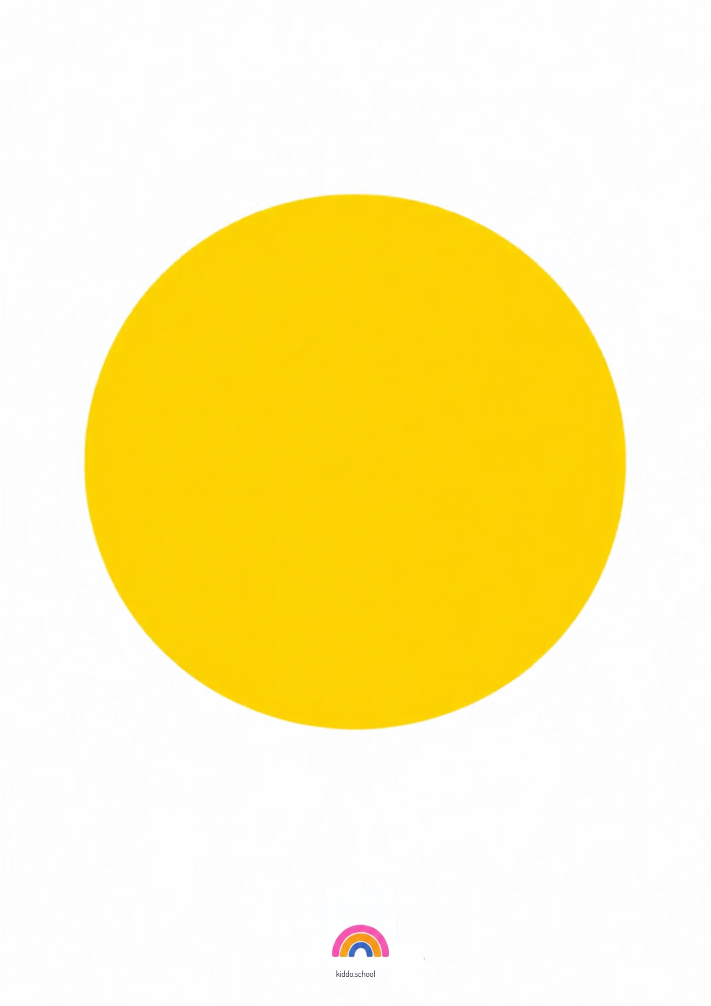 Yellow color learning card for toddlers