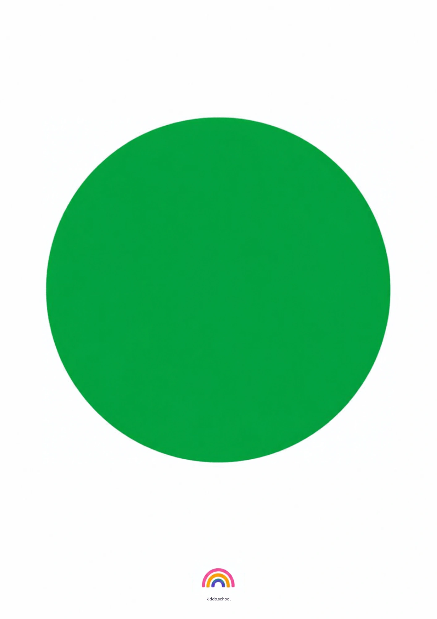 Green color learning card for toddlers