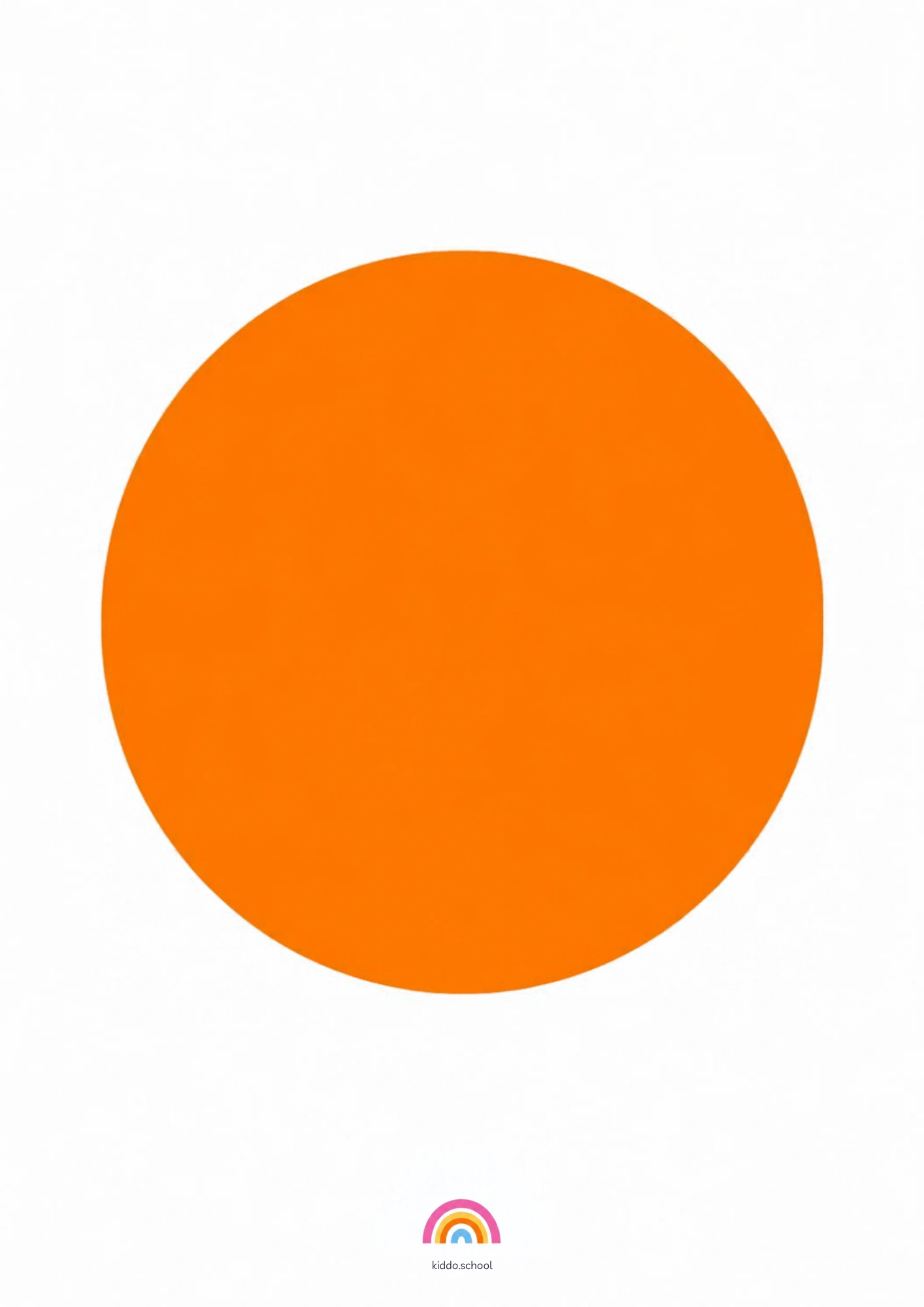 Orange color learning card for toddlers
