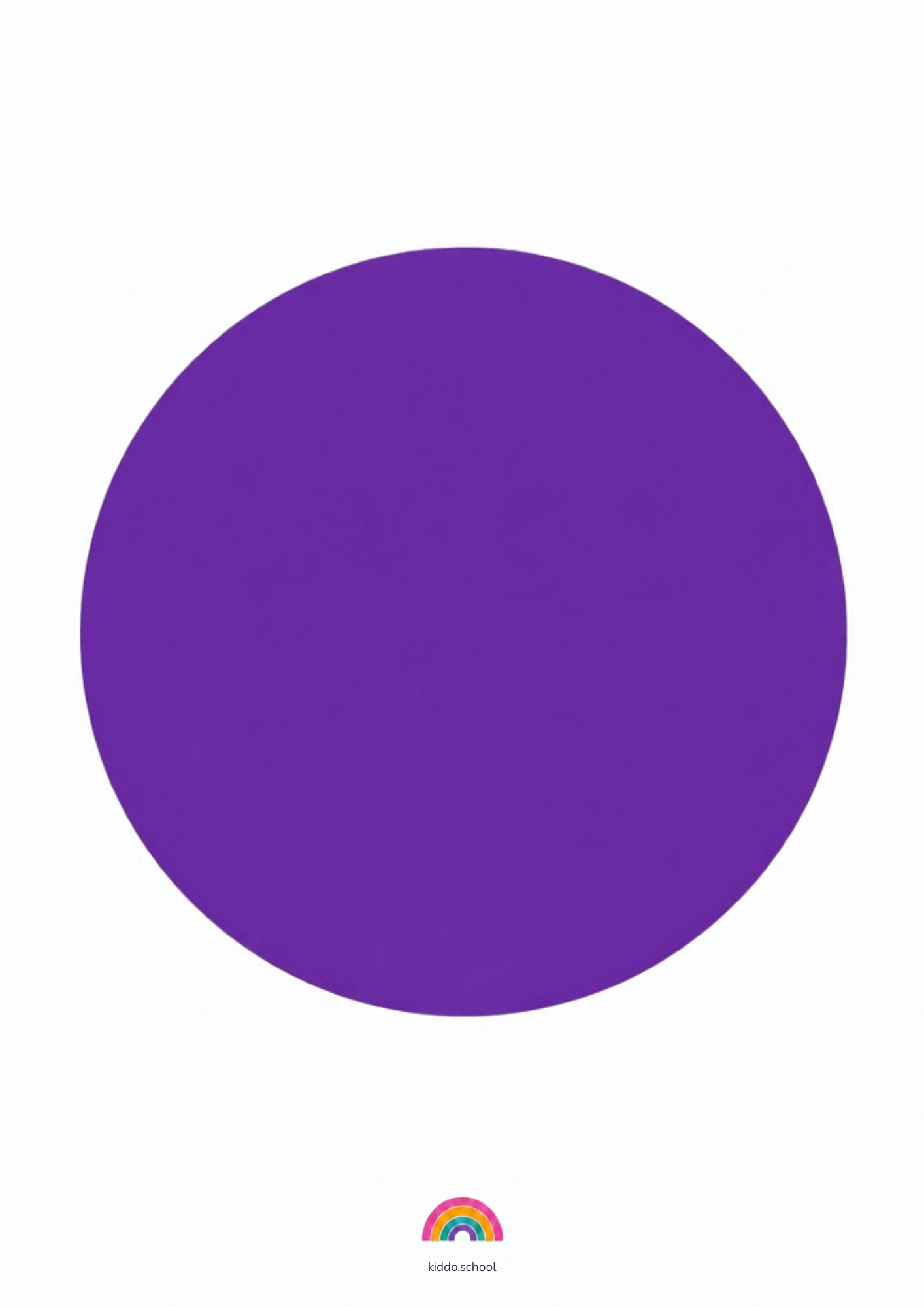 Purple color learning card for toddlers