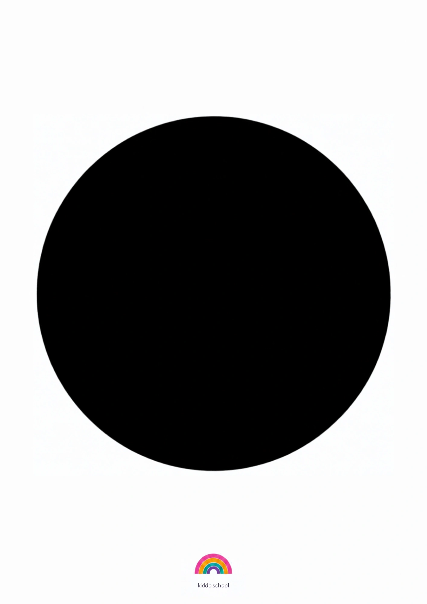 Black color learning card for toddlers