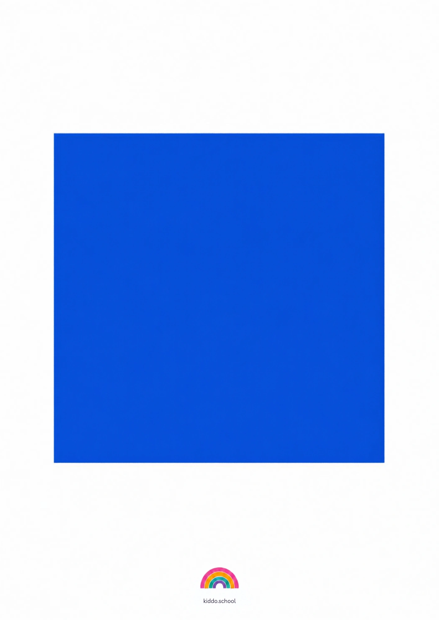 Square shape learning card for toddlers