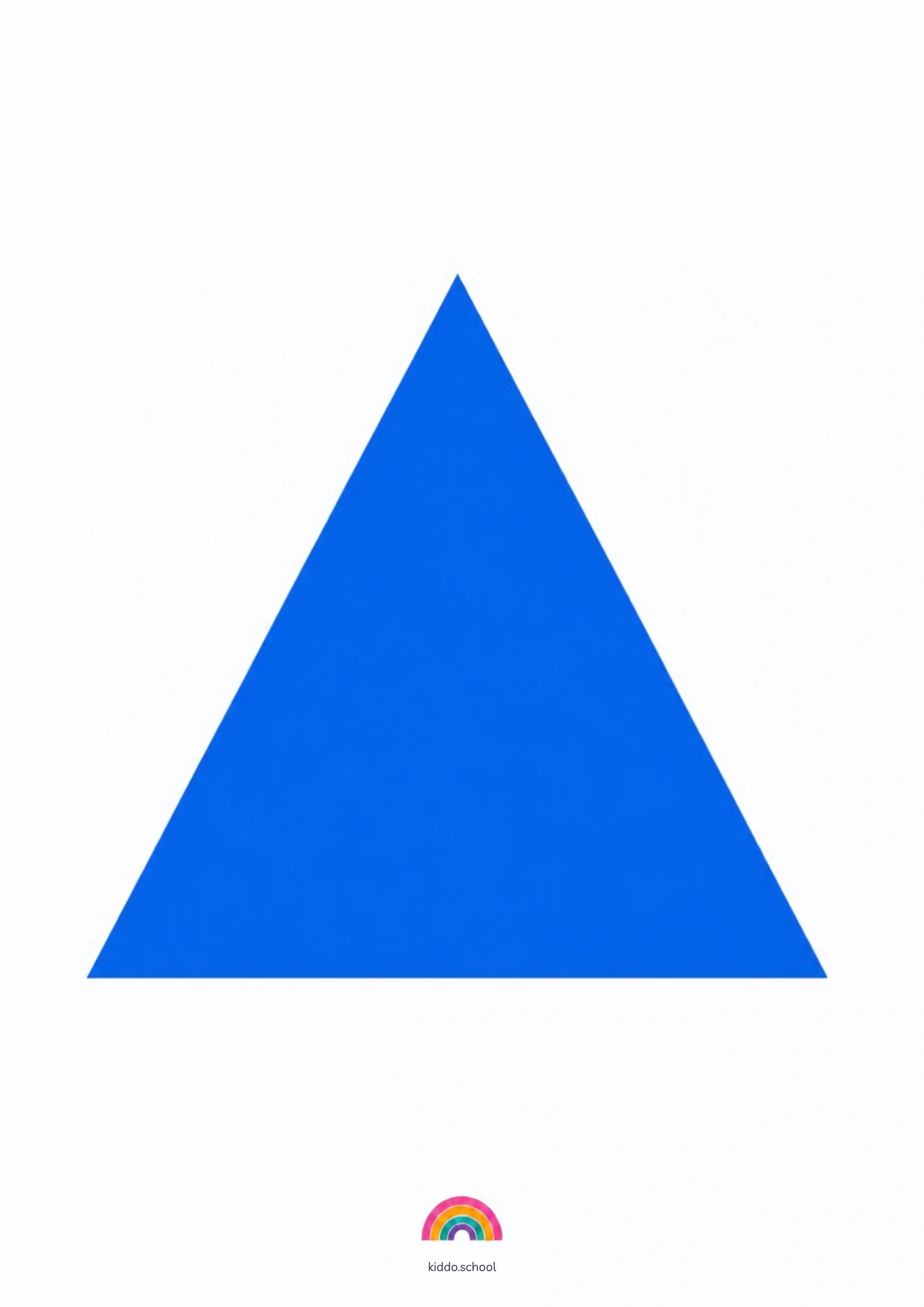 Triangle shape learning card for toddlers