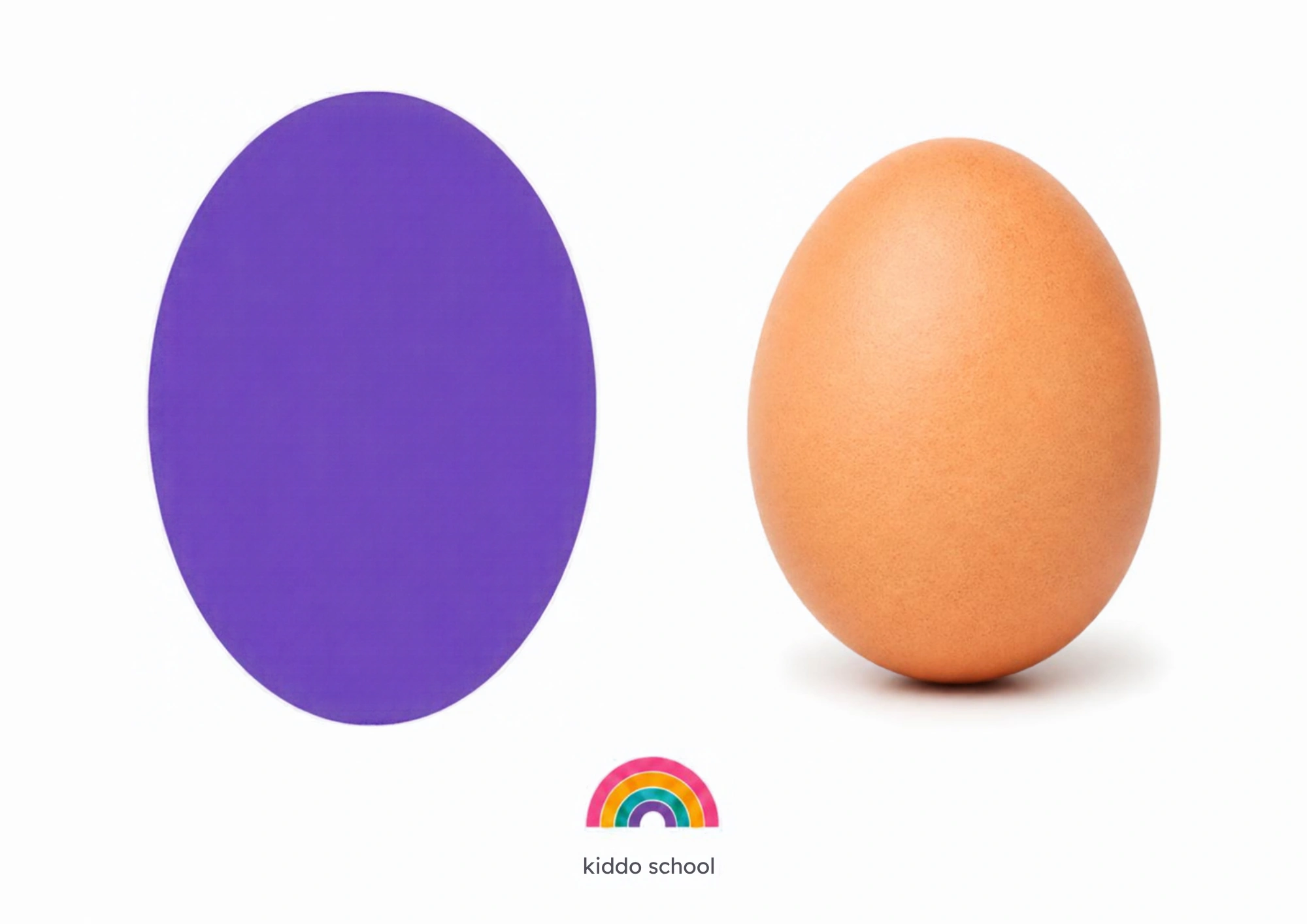 Oval shape learning card for toddlers