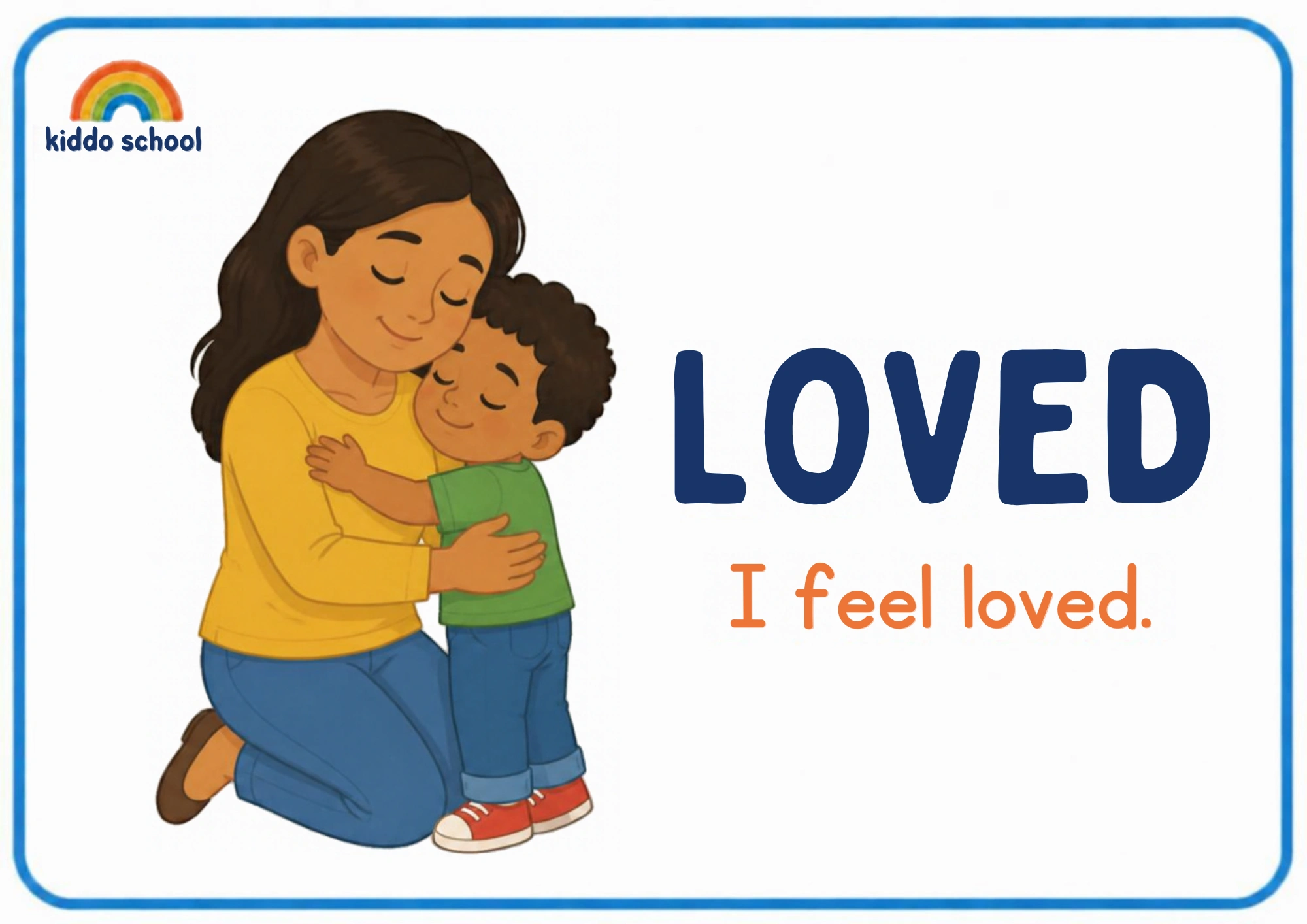 2D illustration showing a child feeling loved