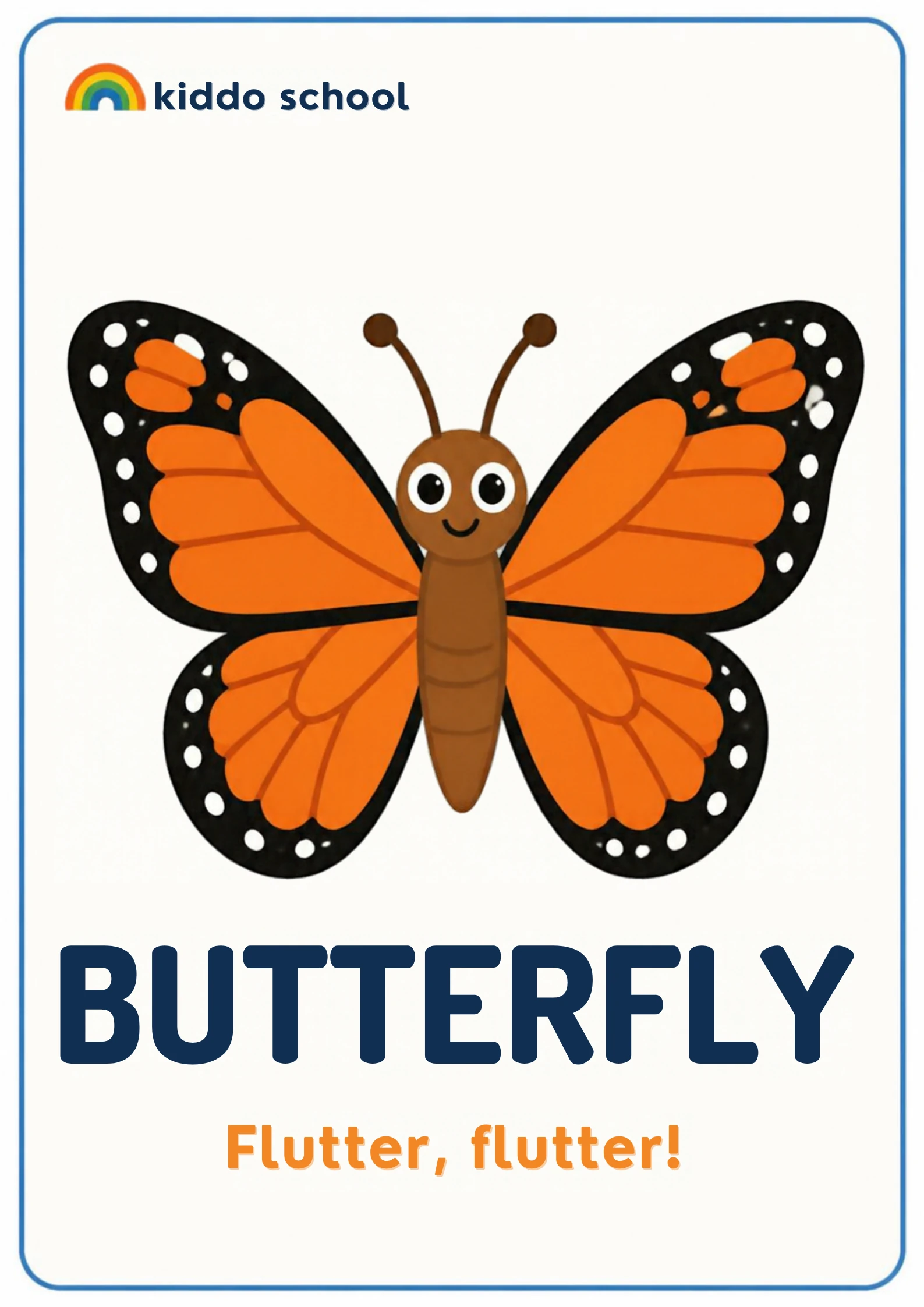 2D illustration of an orange and black butterfly