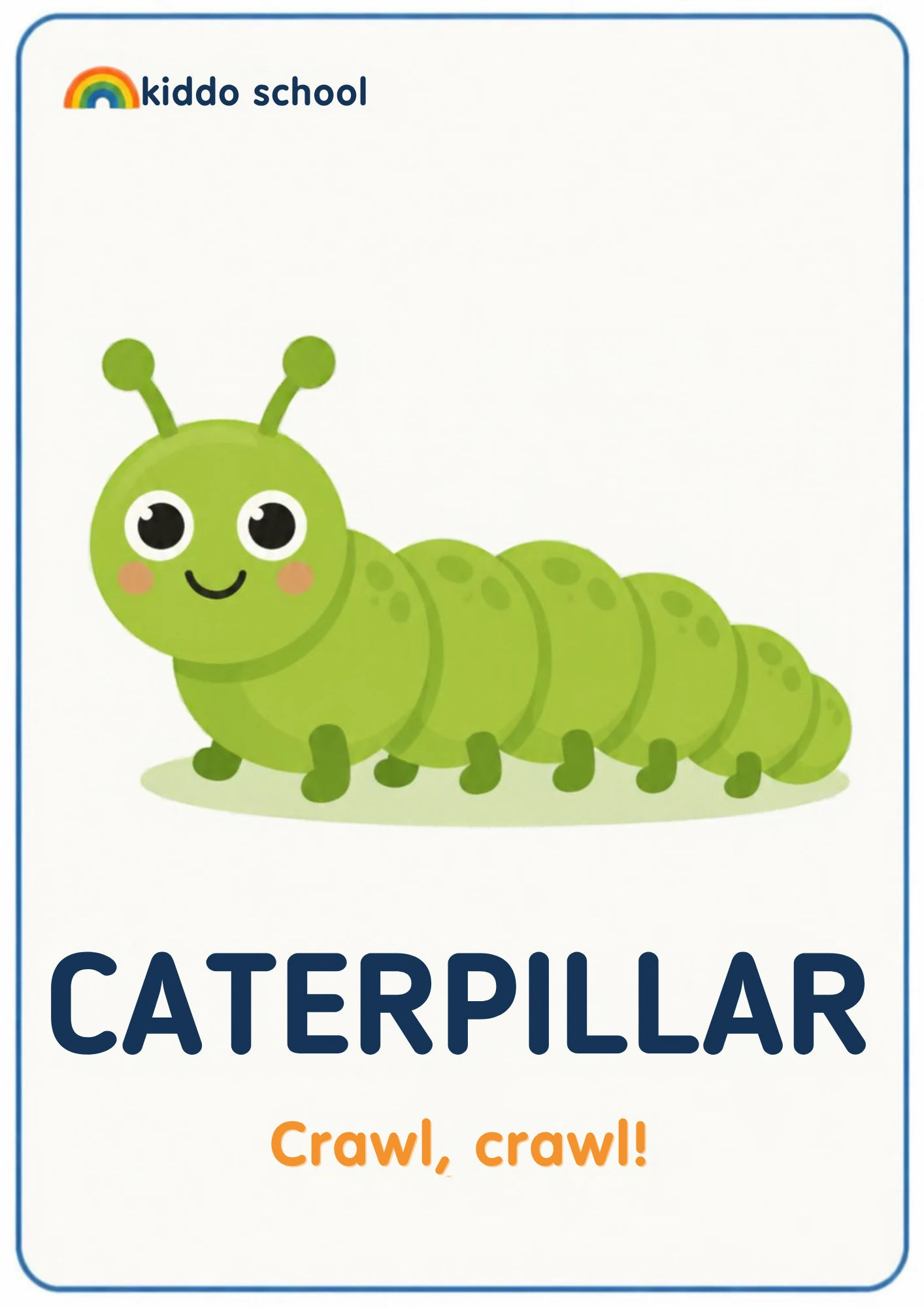 2D illustration of a green caterpillar