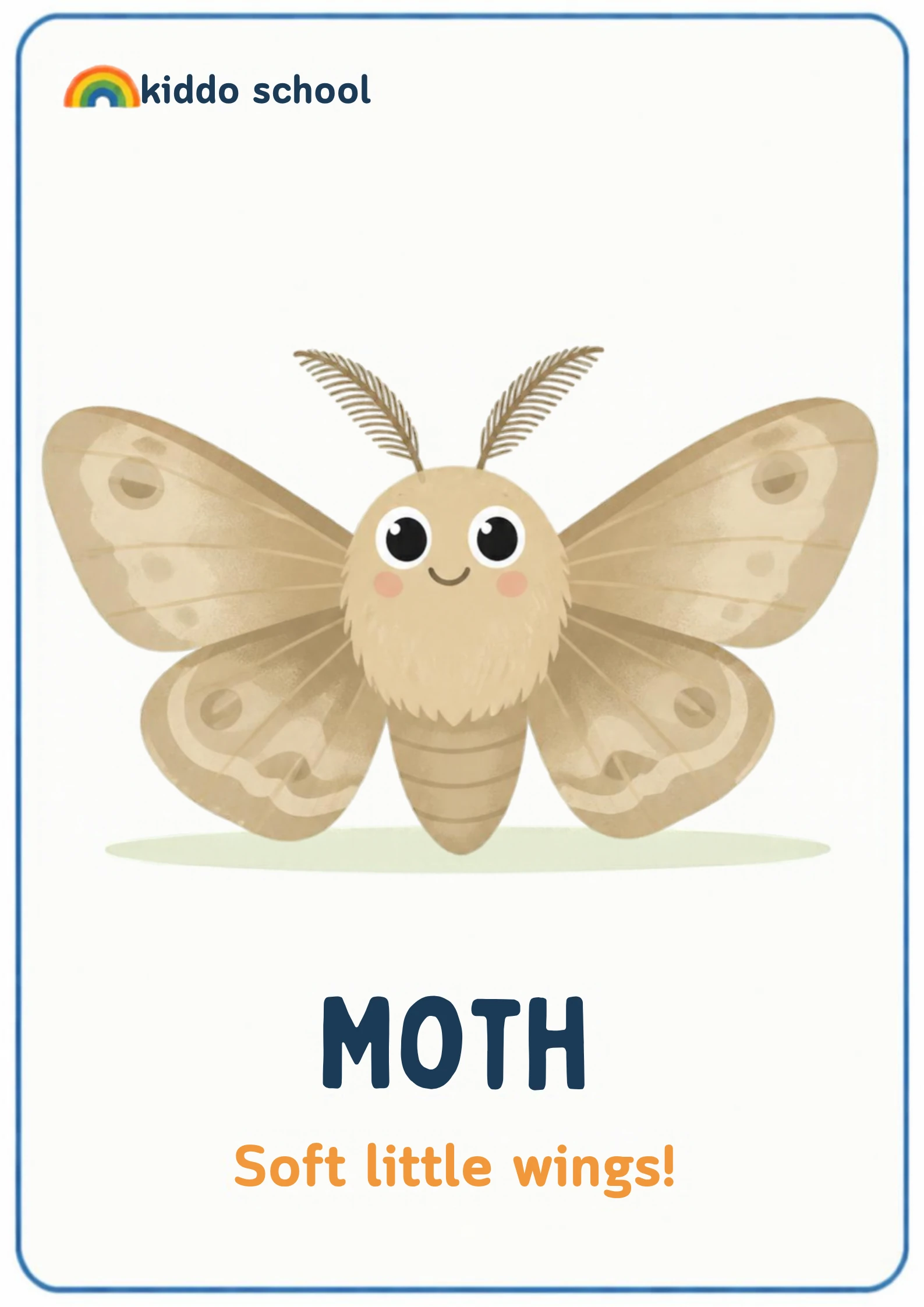 2D illustration of a soft brown moth
