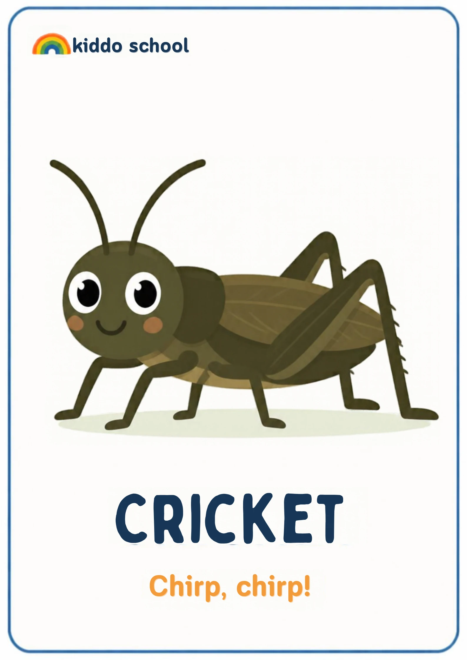 2D illustration of a chirping cricket