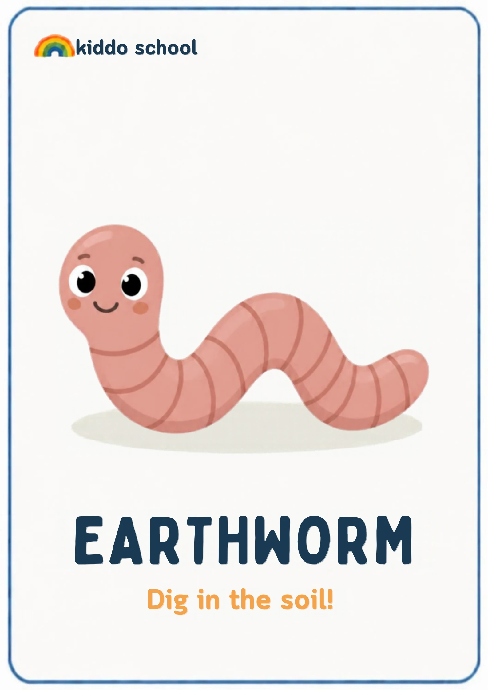 2D illustration of a pink earthworm