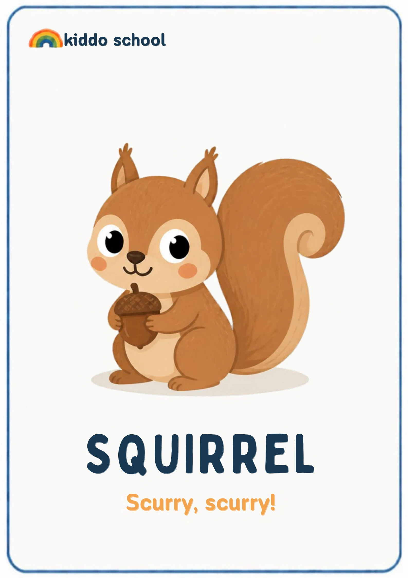 2D illustration of a squirrel with a fluffy tail