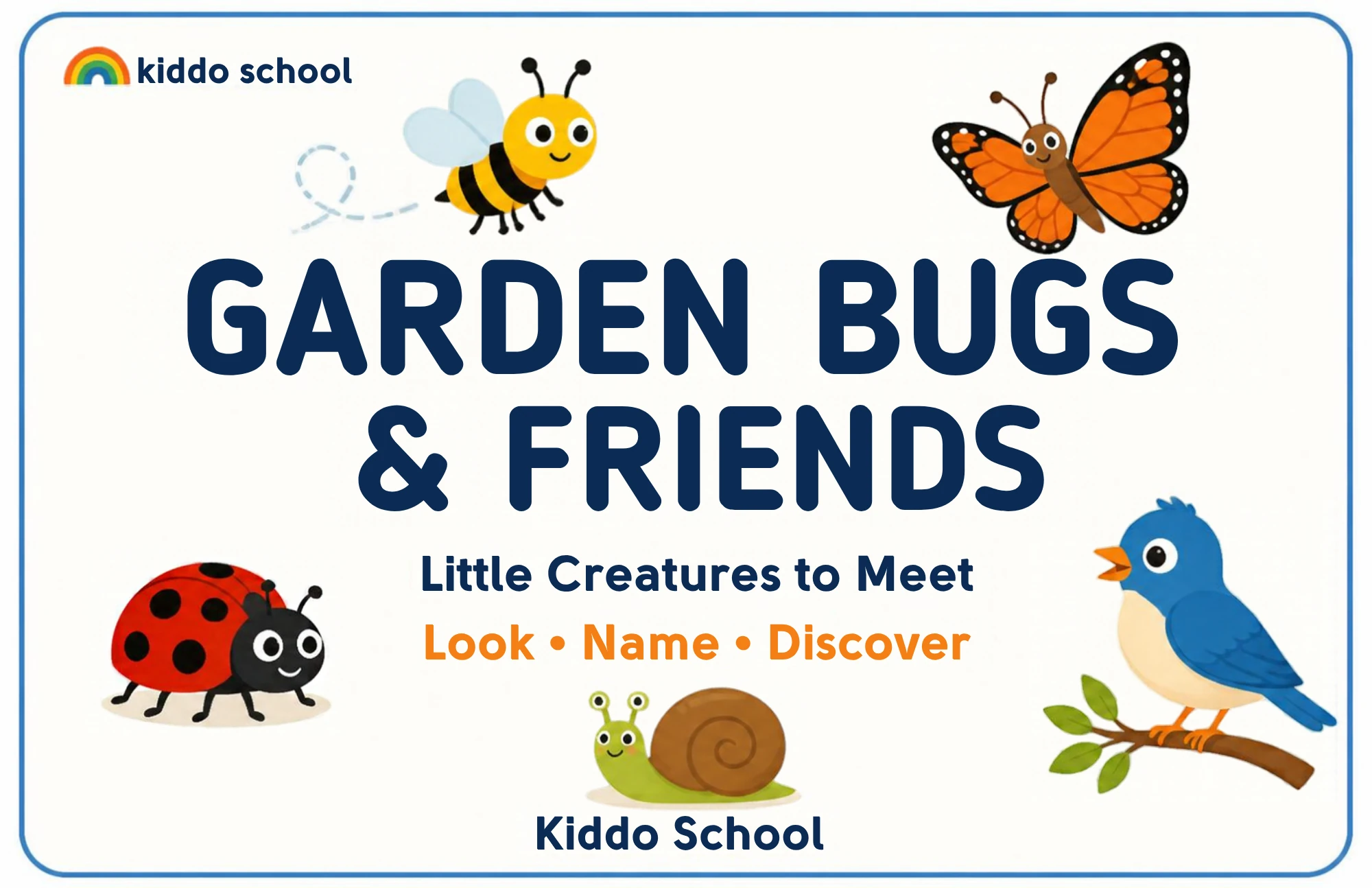 Cover of the Garden Bugs & Friends flashcards set from Kiddo School