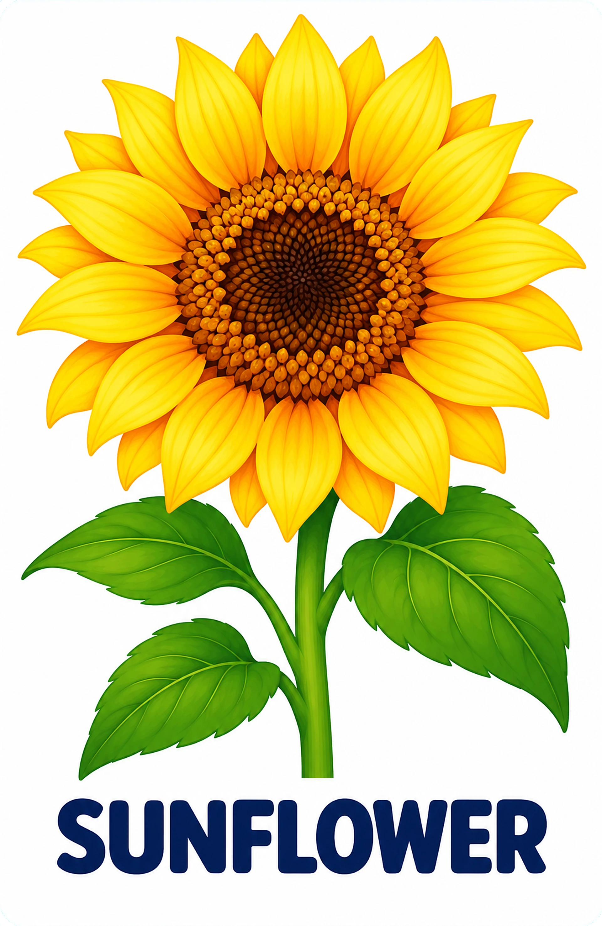 Sunflower picture card for toddlers