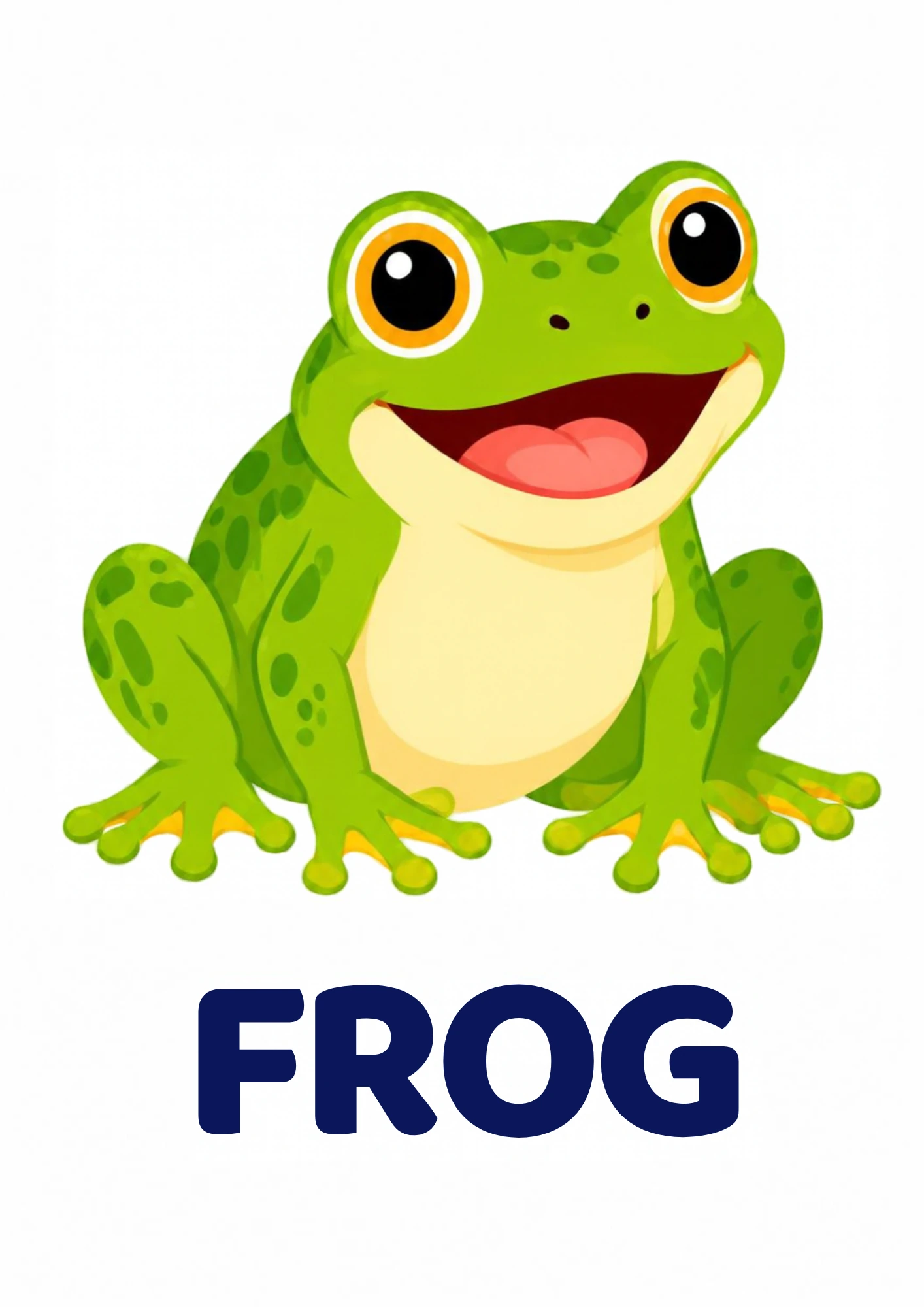 Frog picture card for toddlers