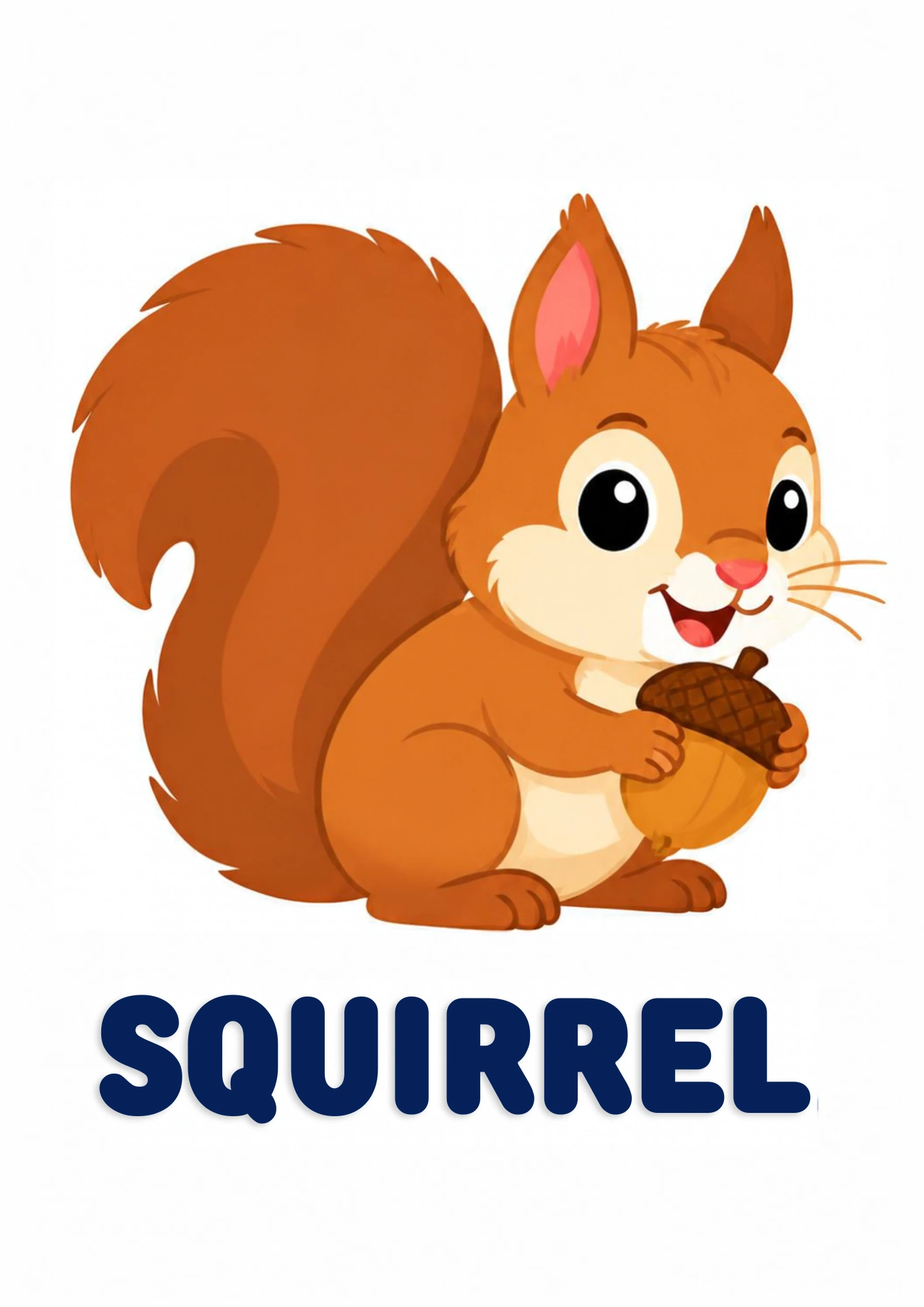 Squirrel picture card for toddlers